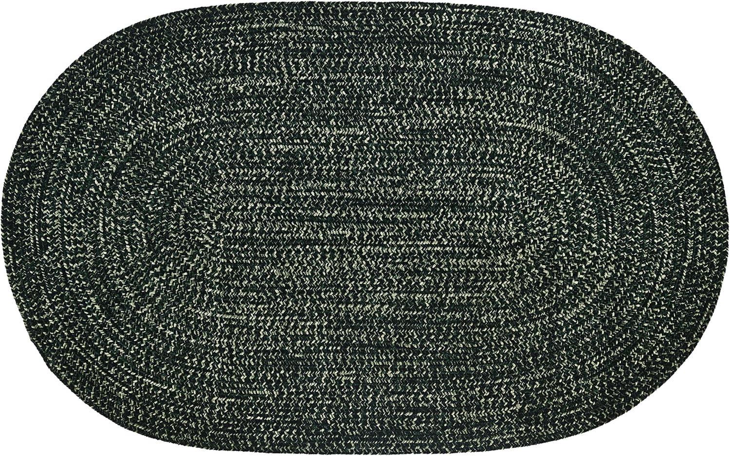 Better Trends Chenille Tweed Braid Collection is Durable and Stain Resistant Reversible Indoor Area Utility Rug 100% Polyester in Vibrant Colors, 96" x 120" Oval, Diluth & Emerald