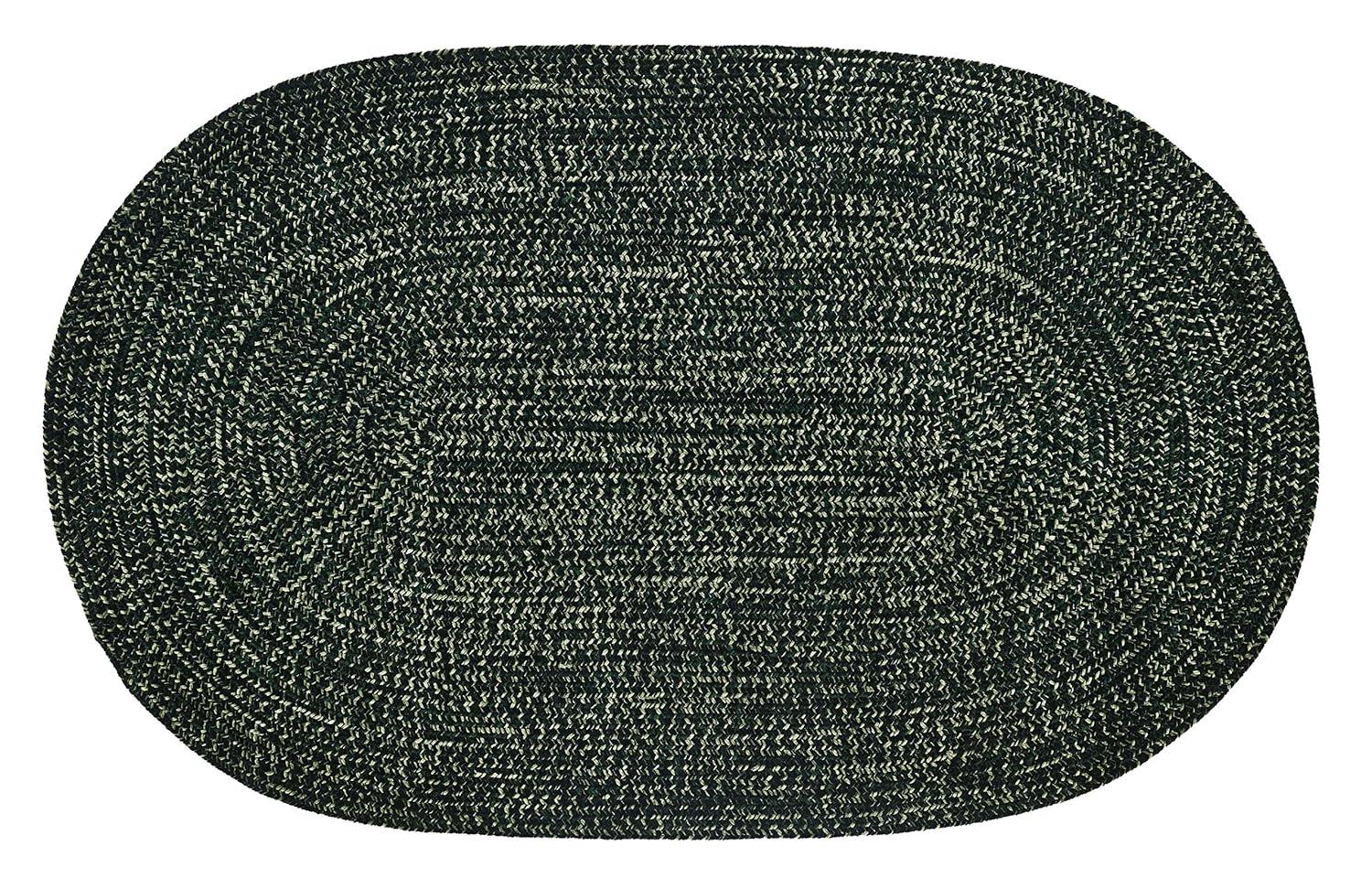 Better Trends Chenille Tweed Braid Collection is Durable and Stain Resistant Reversible Indoor Area Utility Rug 100% Polyester in Vibrant Colors, 96" x 120" Oval, Diluth & Emerald
