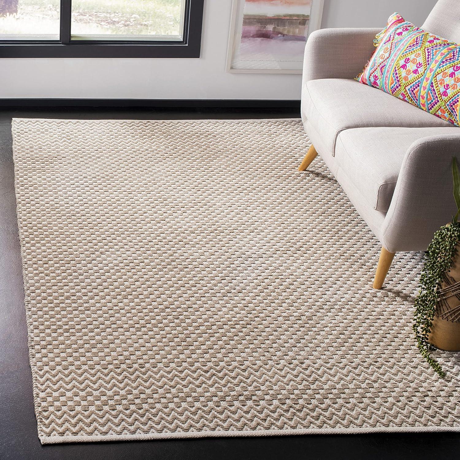Boston BOS686 Flat Weave Indoor Area Rug - Taupe - 4'x6' - Safavieh