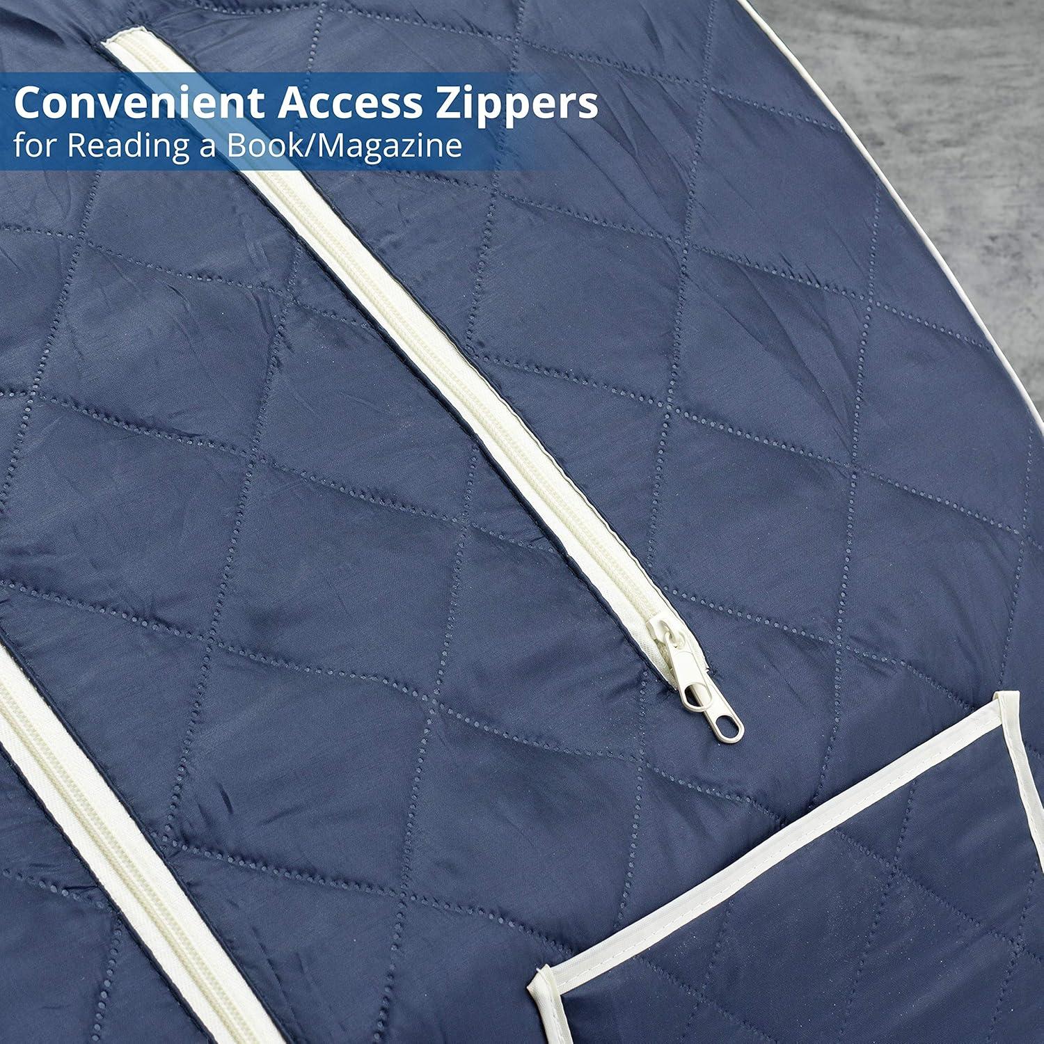 Durasage Oversized Portable Steam Sauna Spa - Relaxation at Home - 60 Minute Timer - 800 Watt Steam Generator - Chair Included - Blue Satin