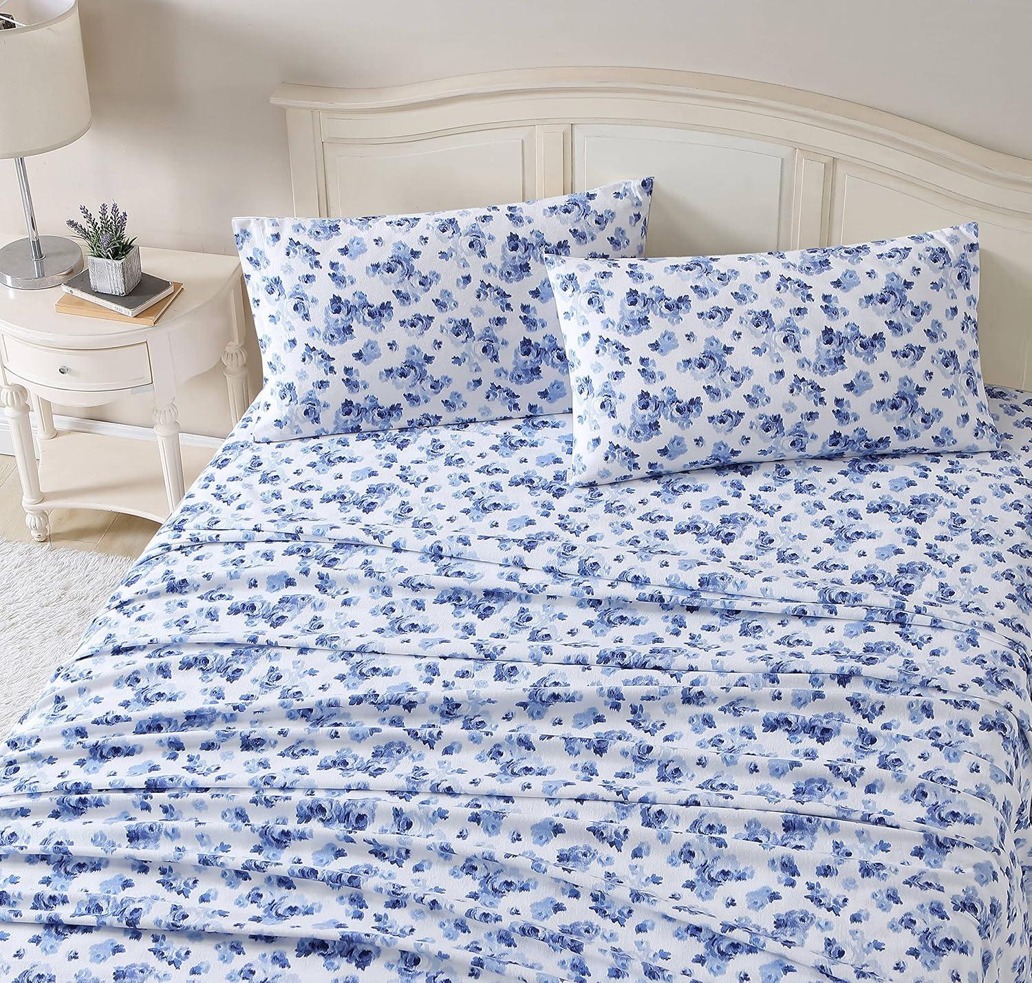 Laura Ashley Cotton Flannel Cozy Sheet Sets