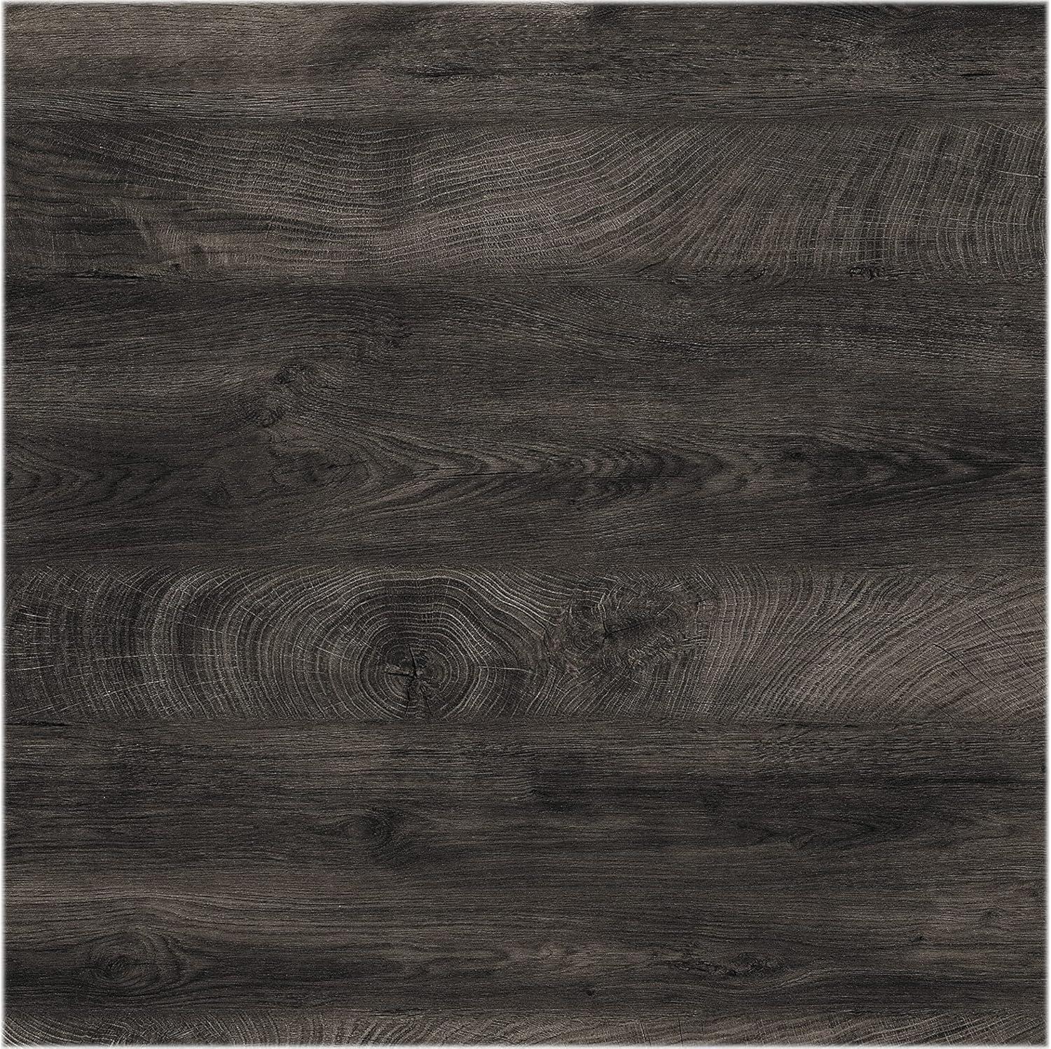 Bowery Hill 5 Shelves Coastal Wood Tall Bookcase in Dark Gray