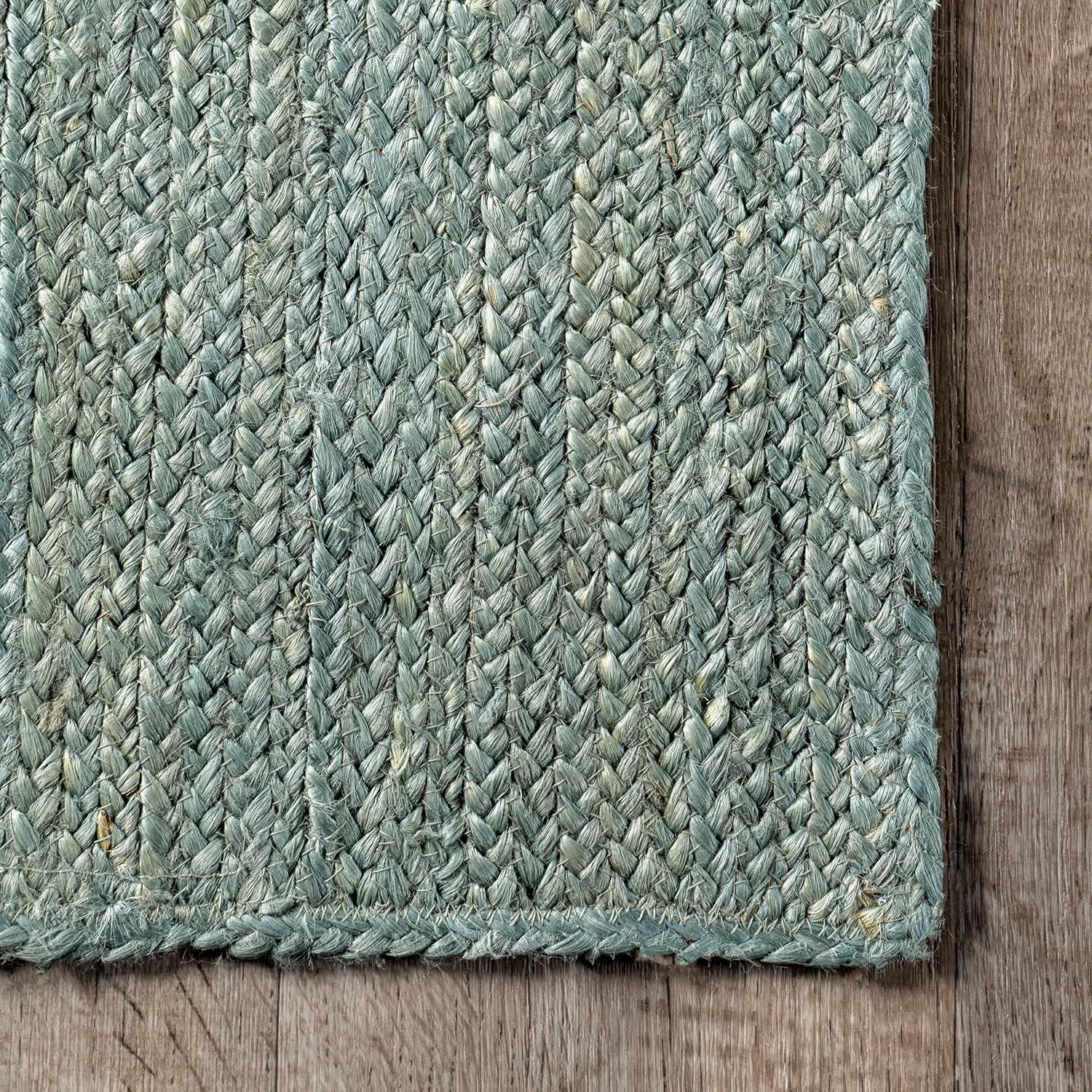 nuLOOM Rigo Hand Woven Jute Green 8' x 10' Farmhouse Area Rug