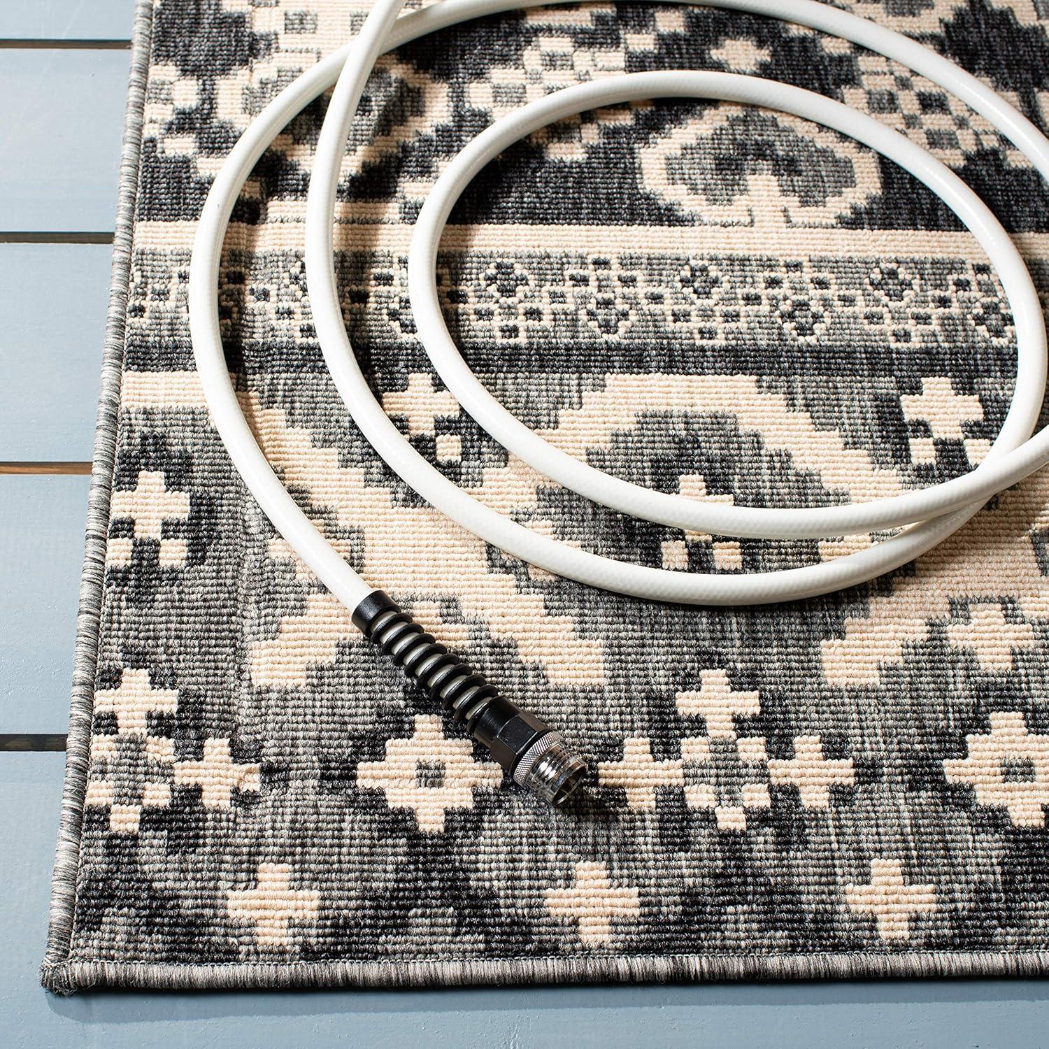 Veranda VER097 Power Loomed Indoor/Outdoor Area Rug - Grey/Beige - 8'x10' - Safavieh.
