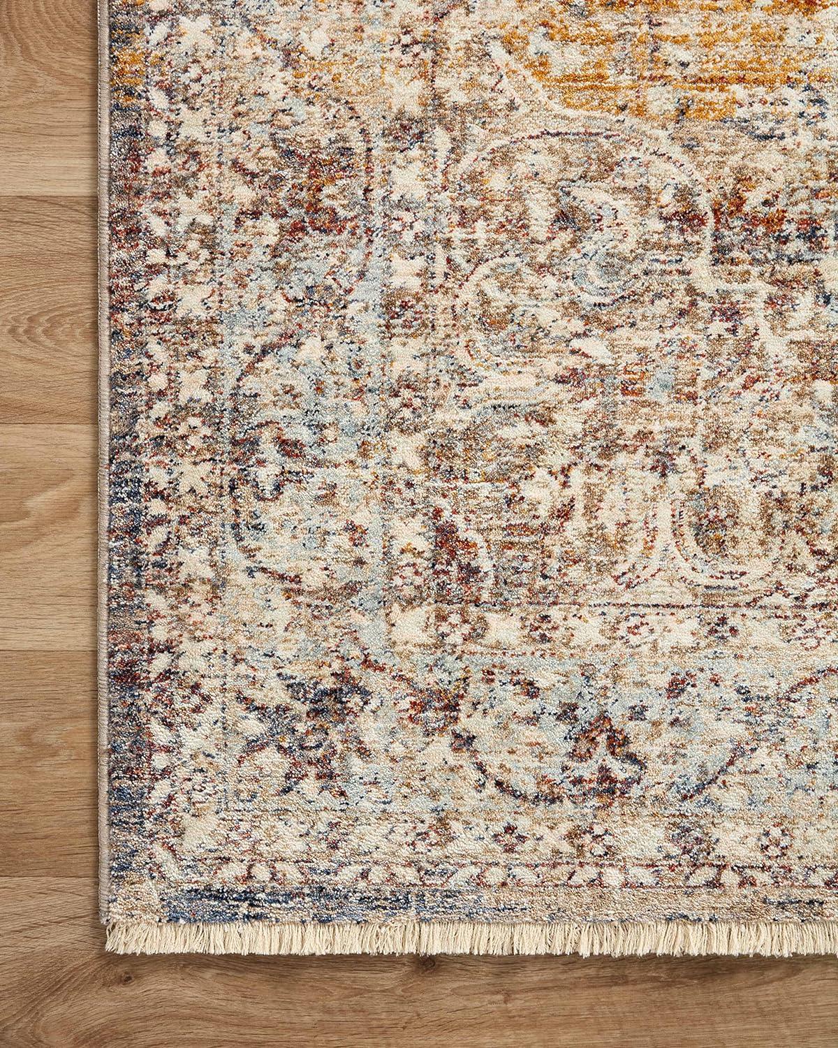 Sorrento Oriental Machine Made Power Loom Polyester Area Rug in Natural