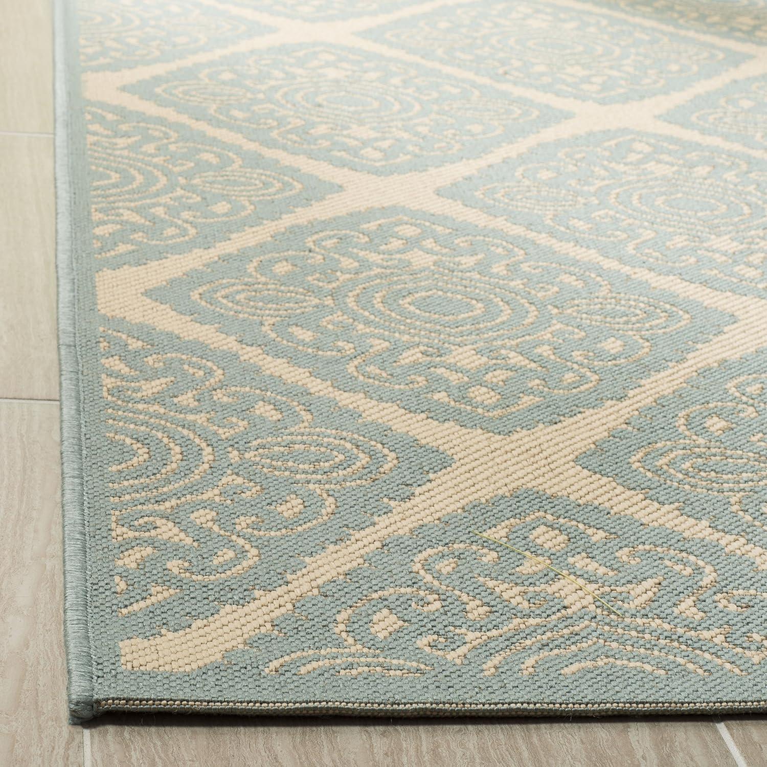 Cream Beige Flat Woven Geometric Synthetic Runner Rug