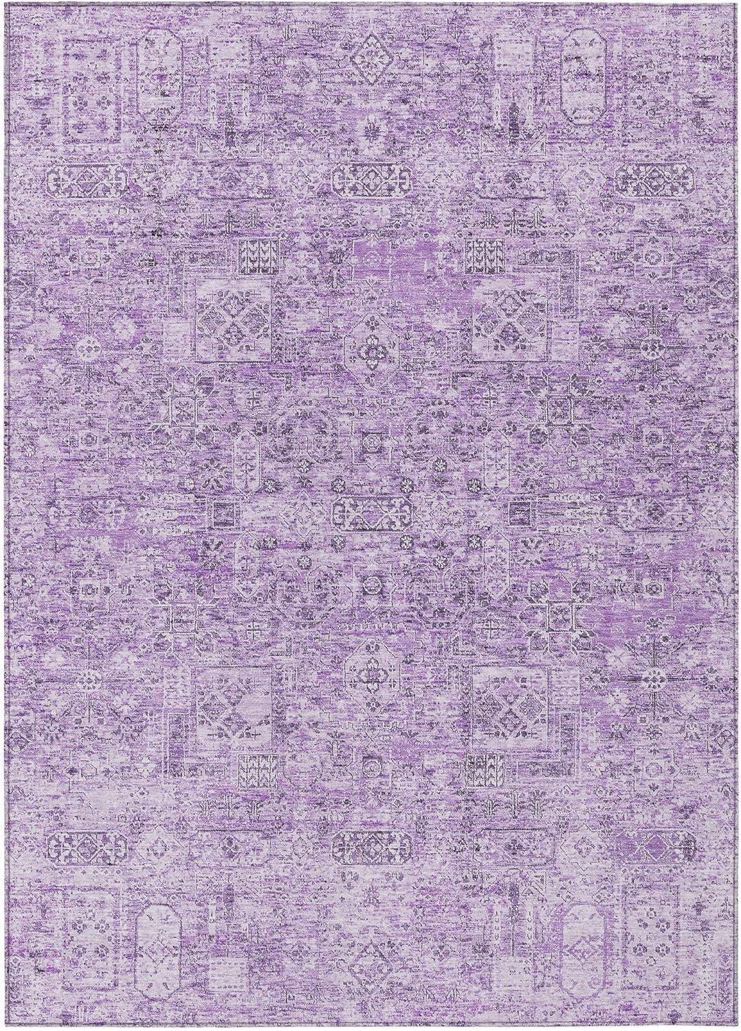 Lilac Synthetic Flat Woven 8' x 10' Rectangular Rug