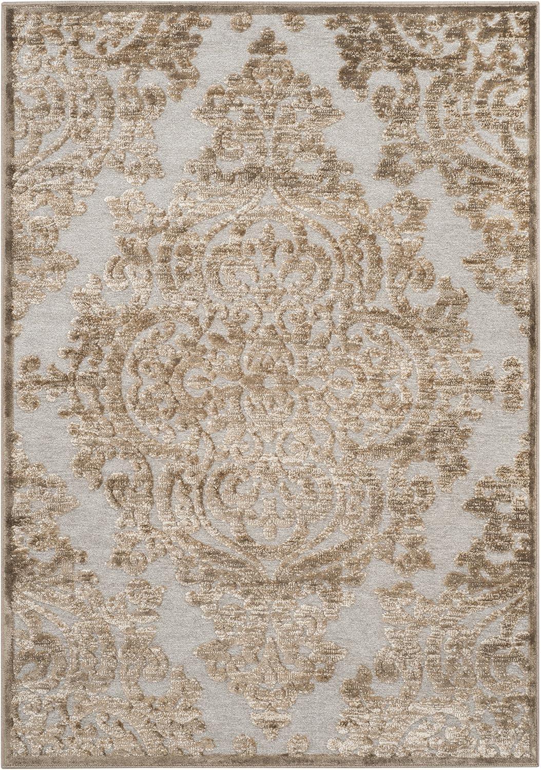 SAFAVIEH Paradise Edna Damask Area Rug, Mouse, 7'6" x 10'6"