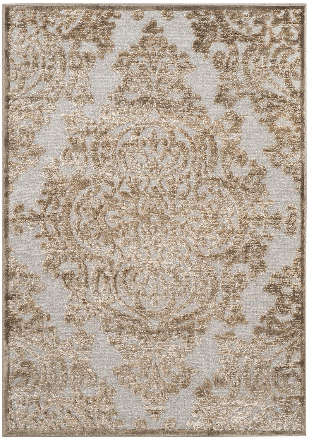 SAFAVIEH Paradise Edna Damask Area Rug, Mouse, 7'6" x 10'6"