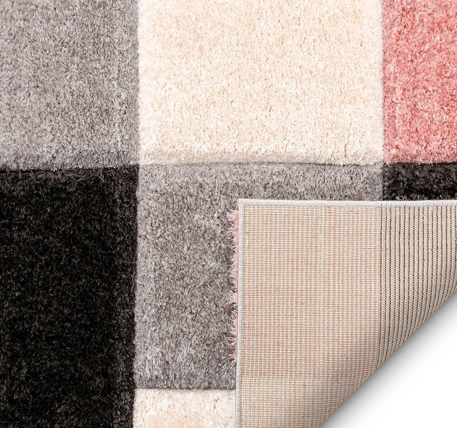 Cobina Geometric Blush/Cream/Black Area Rug