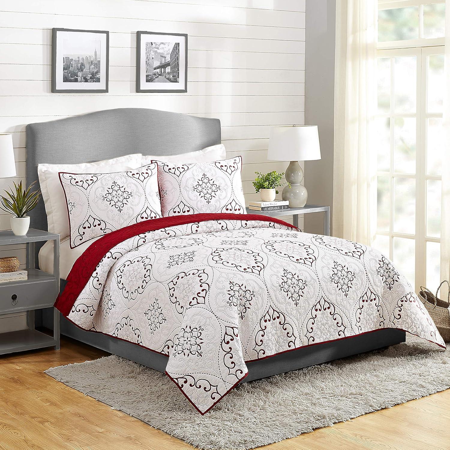 Modern Heirloom Chambers 3-Piece Embroidered Quilt Set