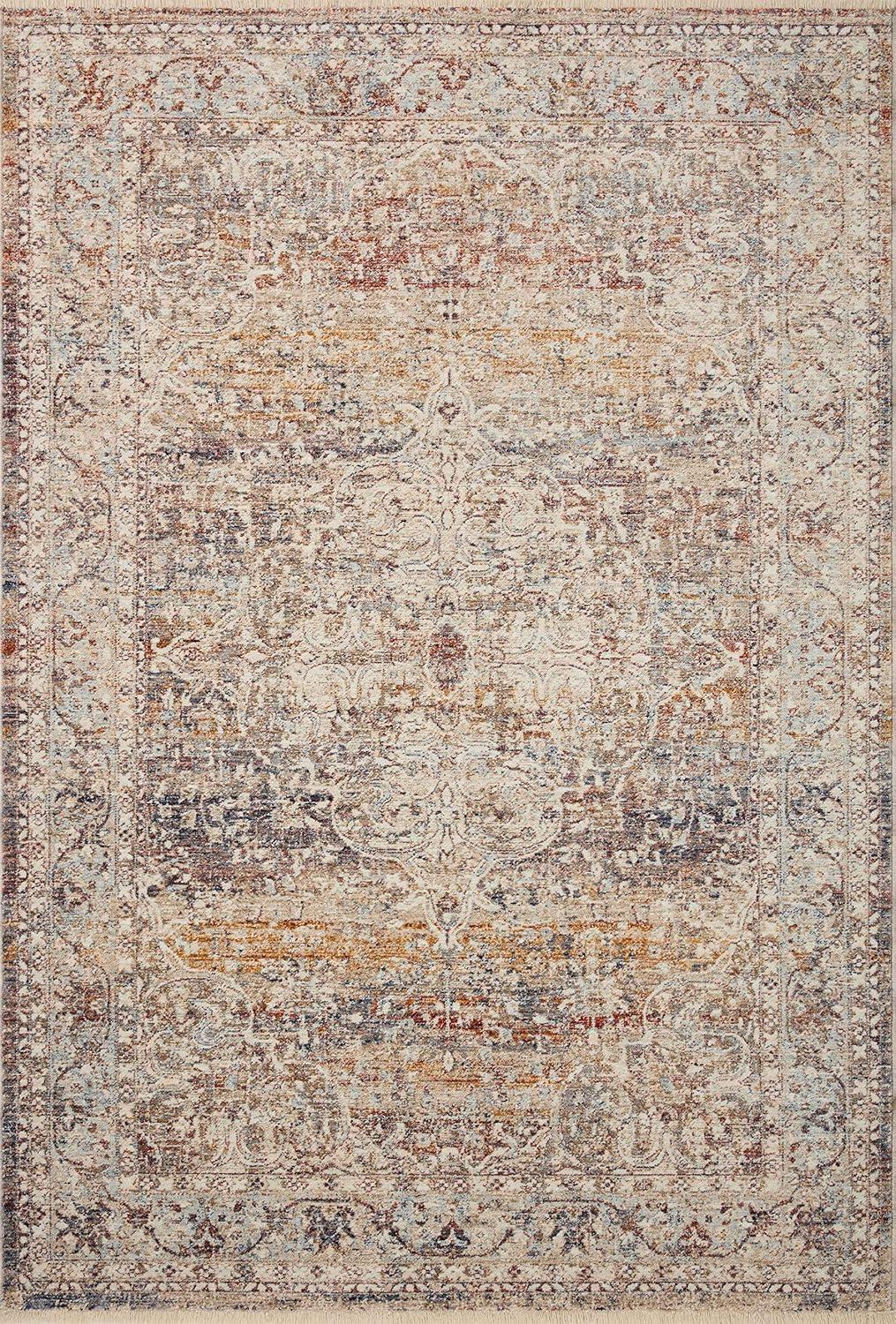 Loloi Rugs Sorrento Oriental Machine Made Power Loom Polyester Area Rug in Natural