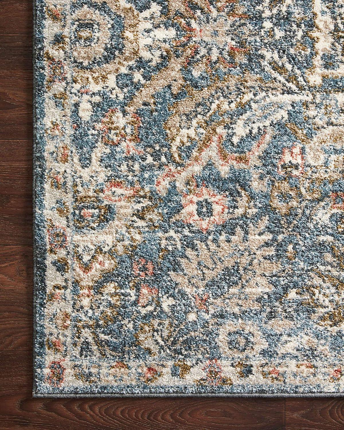 Loloi II Saban SAB-04 Oriental Blue / Sand Area Rug 5'-3" x 5'-3" Round