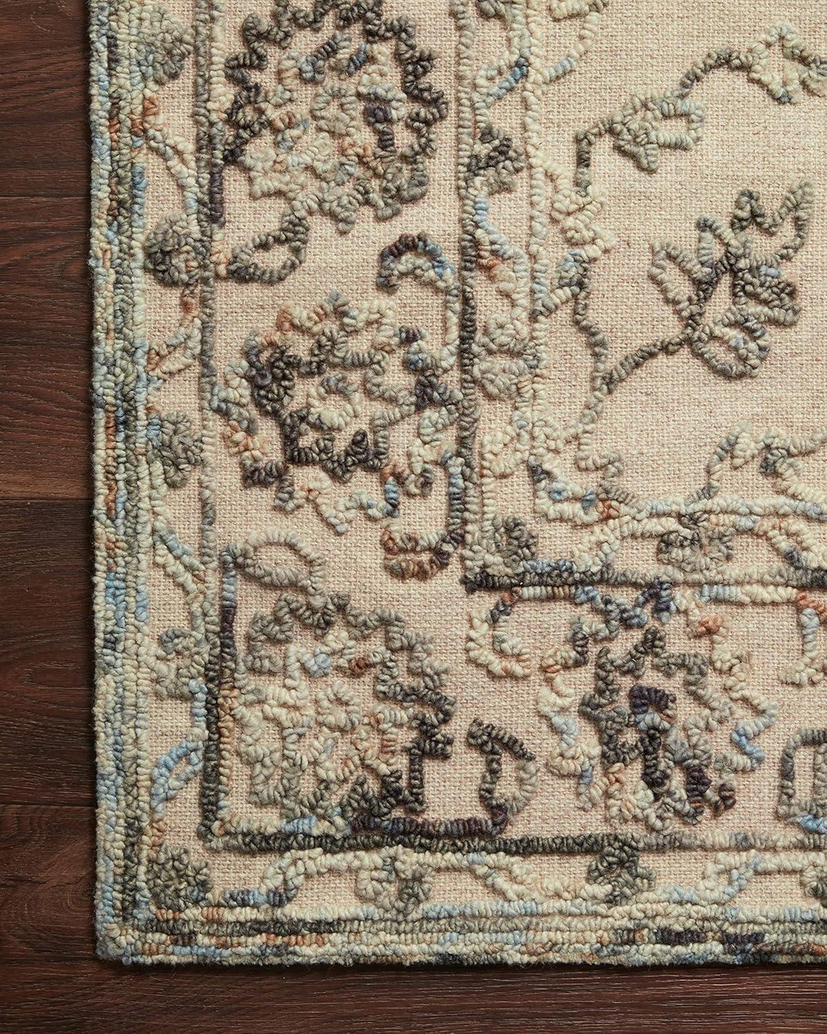 Loloi II Halle Floral Traditional Area Rug, Gray, 5'.0" x 7'.6"