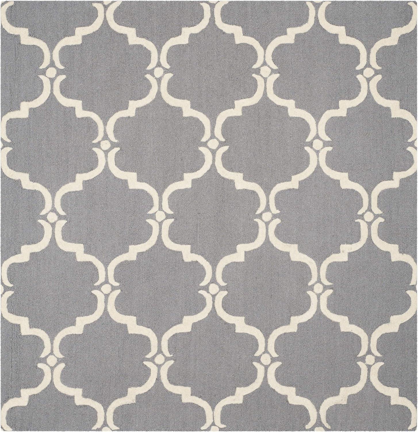 SAFAVIEH Cambridge Hamilton Geometric Wool Area Rug, Blue/Ivory, 8' x 8' Square