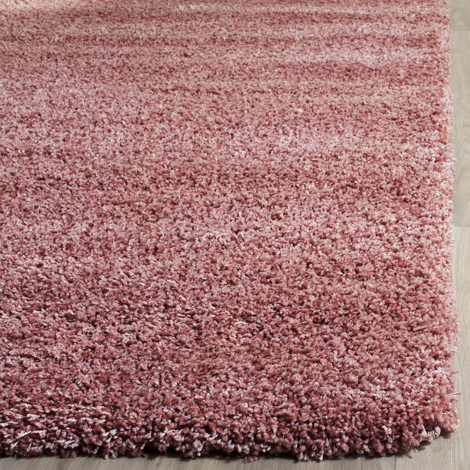 SAFAVIEH California Solid Plush Shag Area Rug, Rose, 8' x 10'