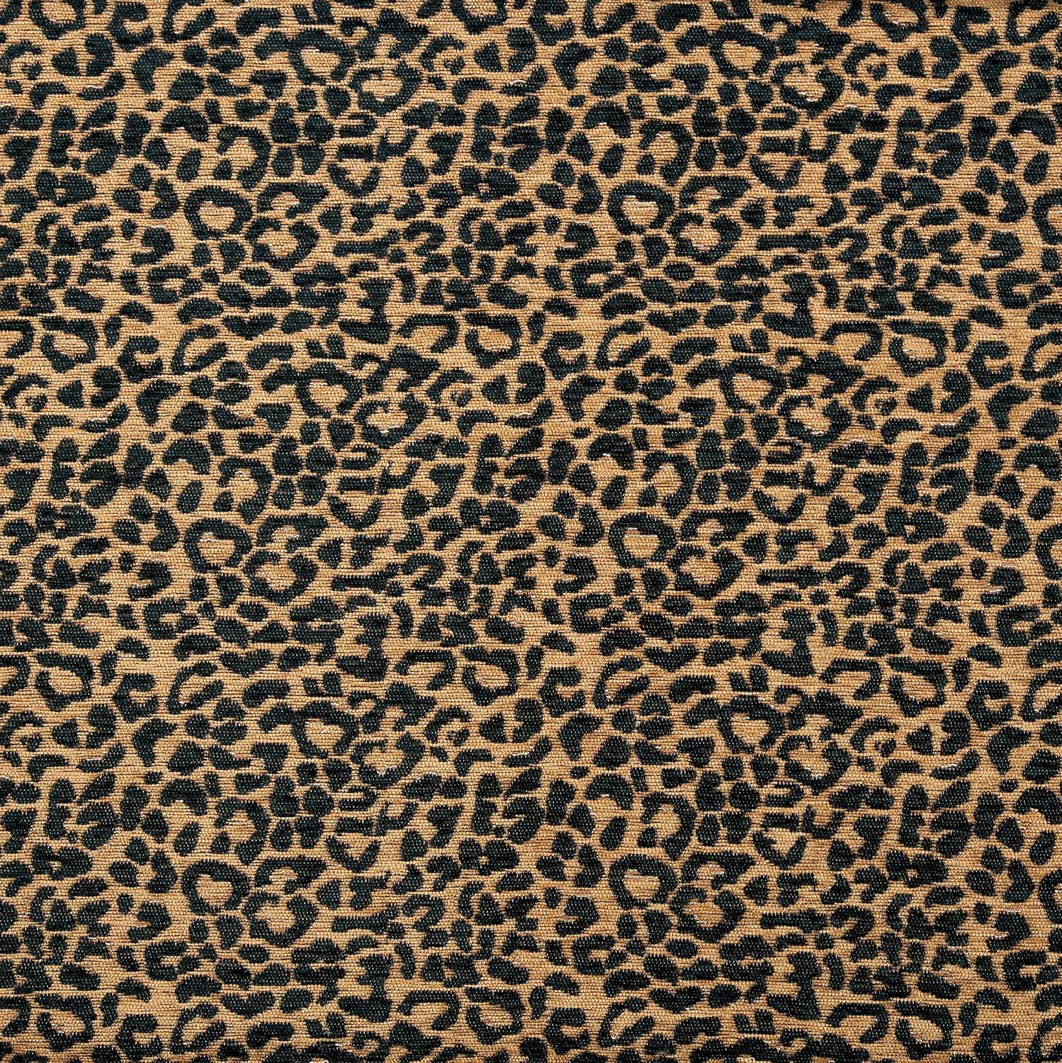 Adrienne Gold Black Leopard Print Chenille Fabric Classic Modern Rustic Duvet Cover Set