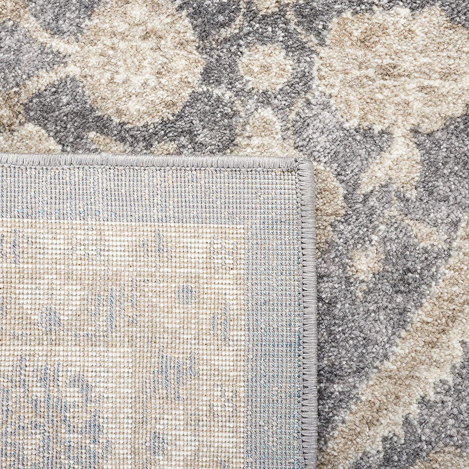 Sofia SOF378 Power Loomed Indoor Area Rug - Dark Grey/Beige - 6'7"x6'7" - Safavieh