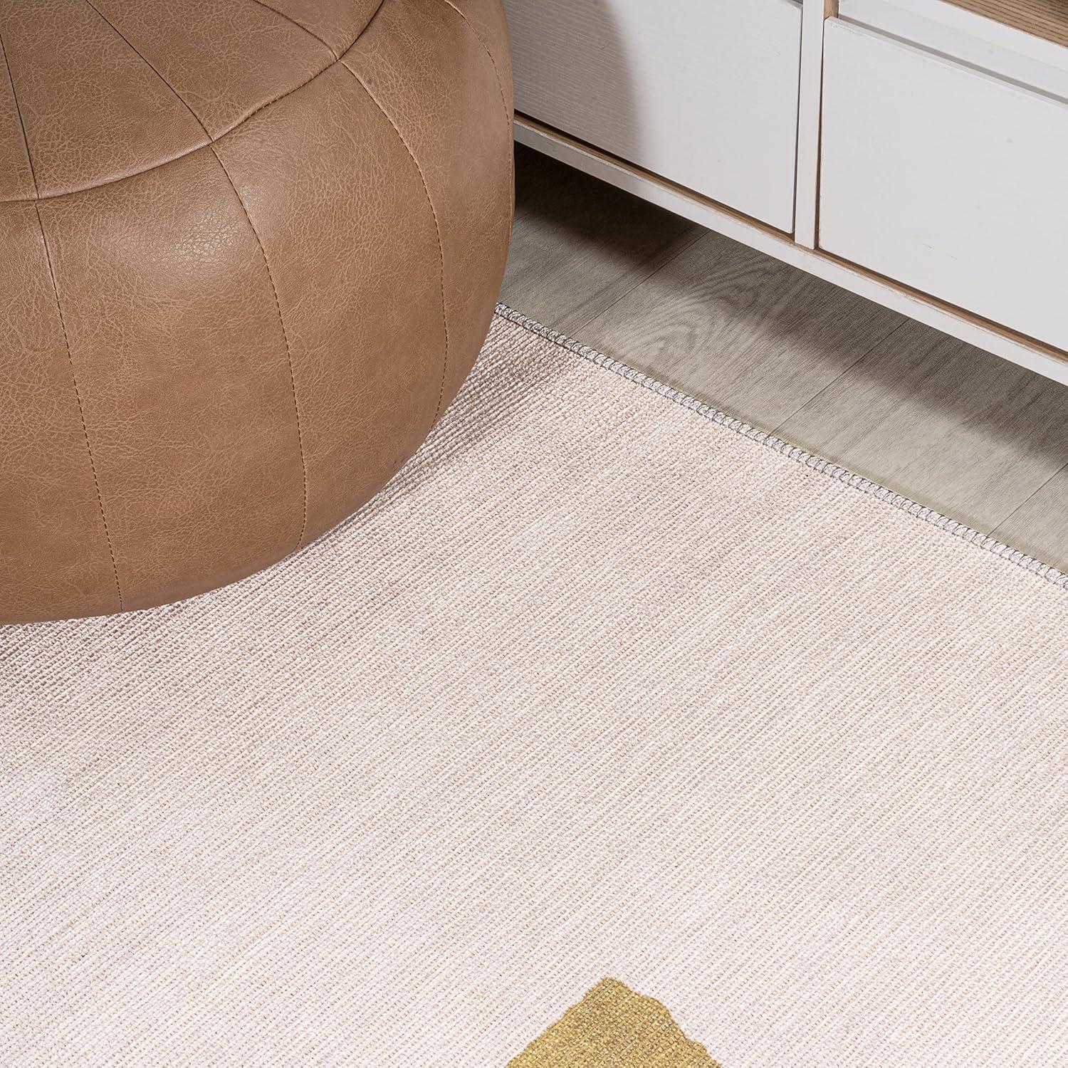 Luola Minimalist Geometric Machine-Washable Area Rug - JONATHAN Y