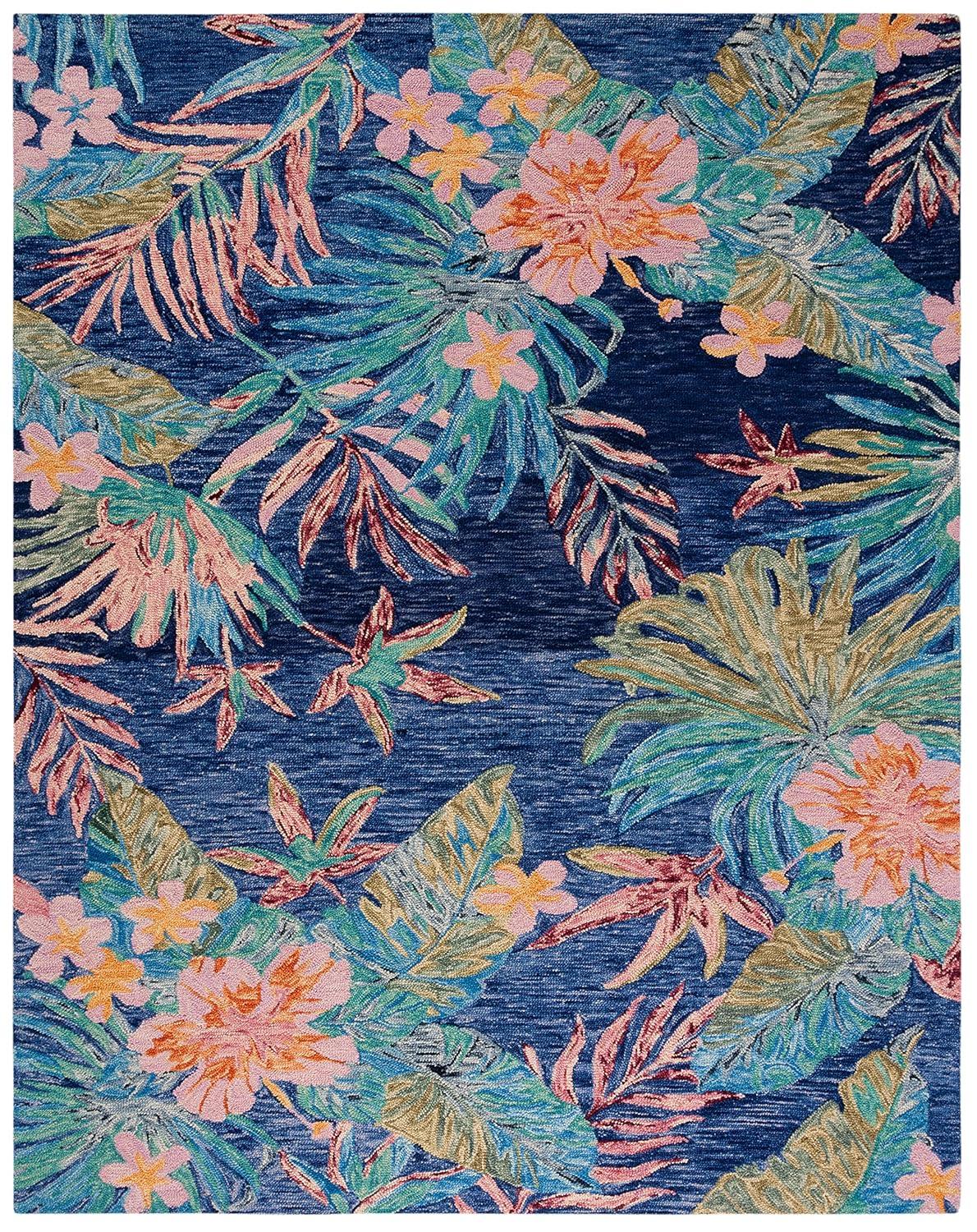 Aspen APN524 Hand Tufted Area Rug - Blue/Pink - 8'9"x11'9" - Safavieh.