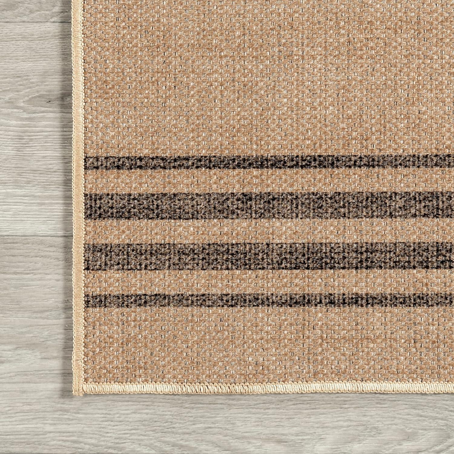 Bungalow Rose Hassell Lavina Striped Easy 100% recycled polyester Machine Washable Area Rug