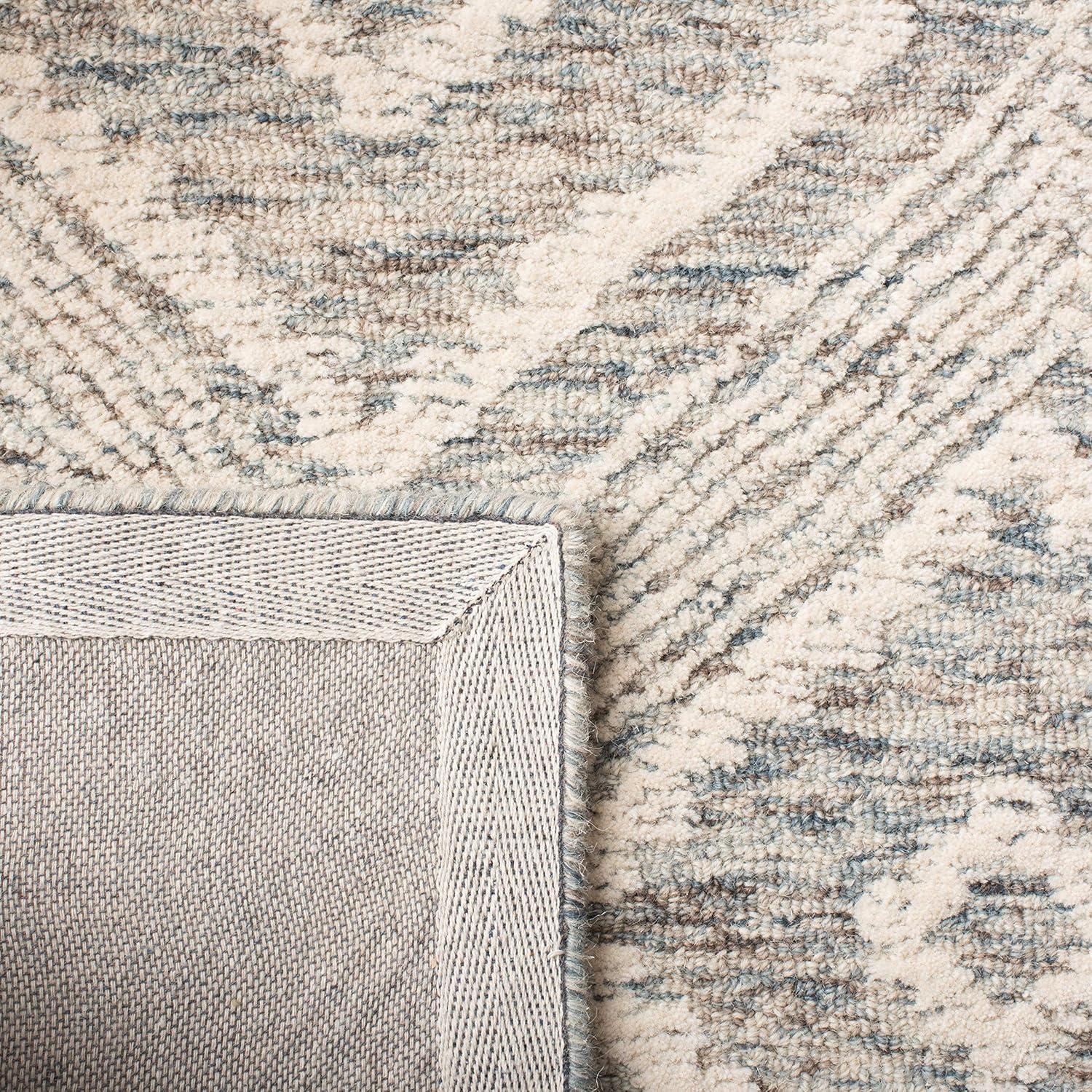 Abstract ABT347 Hand Tufted Area Rug - Ivory/Denim - 4'x6' - Safavieh .
