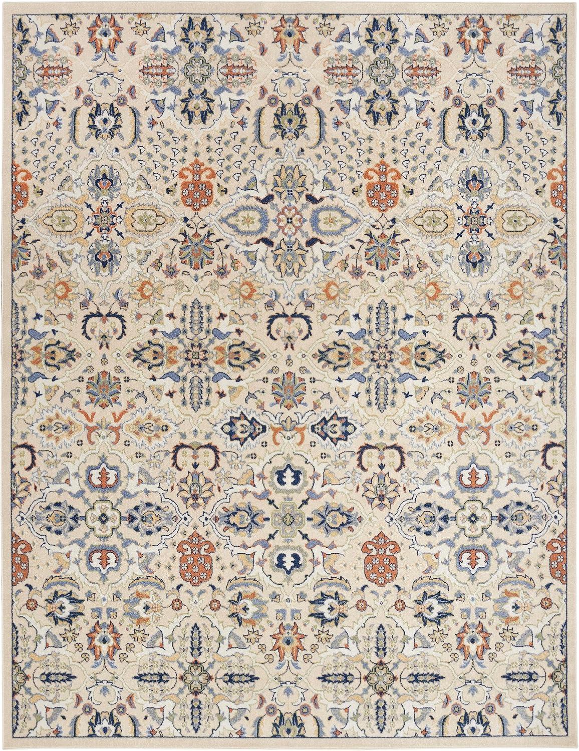 Nourison Beige Multicolor Boho Floral 9' x 12' Area Rug