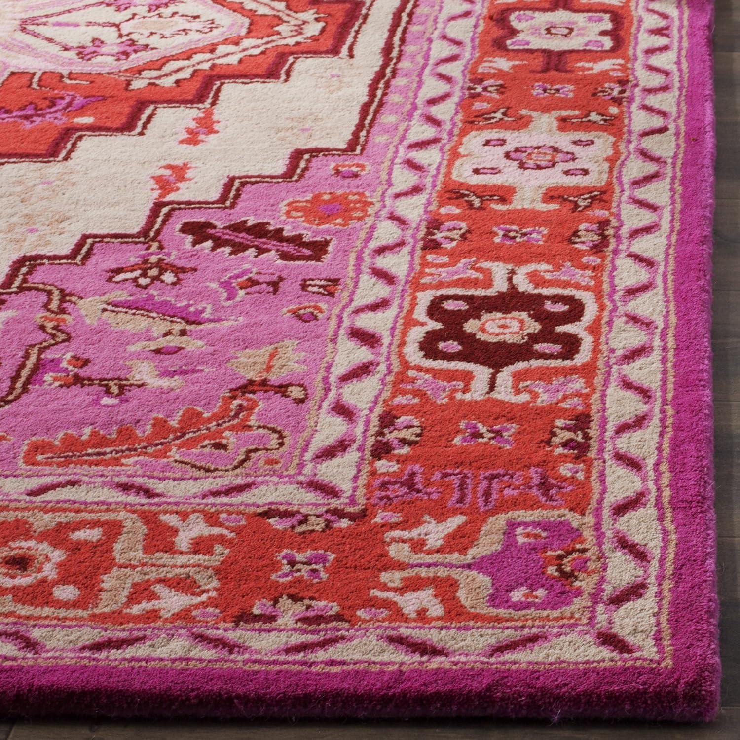Bellagio BLG545 Hand Tufted Area Rug - Red Pink/Ivory - 3'x5' - Safavieh..