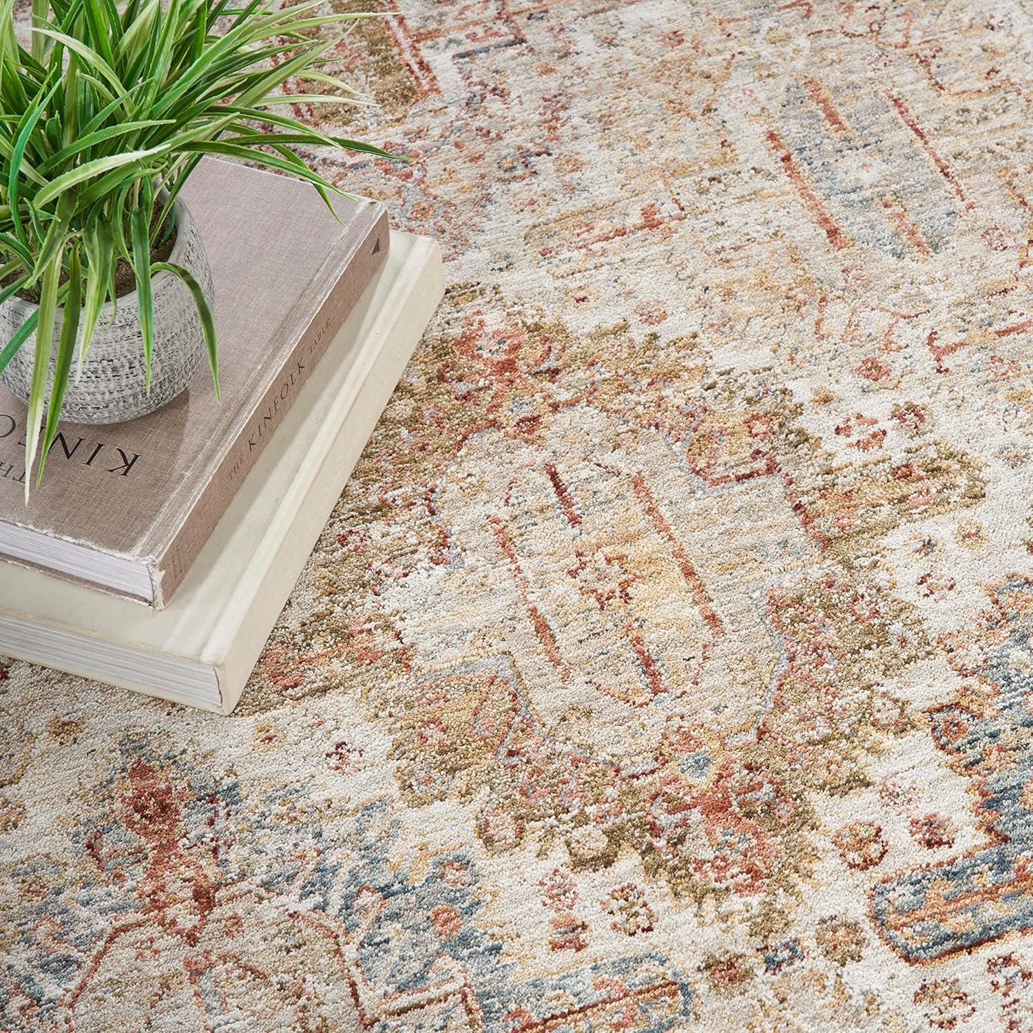 Petra Beige and Ivory Synthetic Persian Area Rug