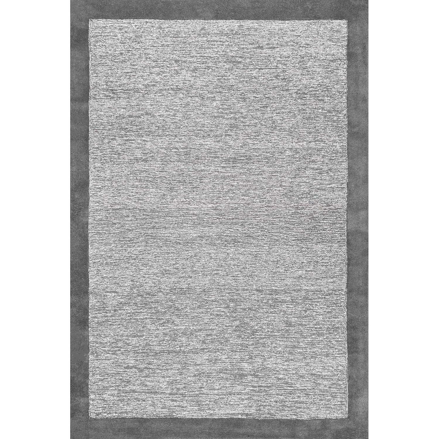 5&#39;x8&#39; Marianne Handmade Wool Border Area Rug Gray - nuLOOM