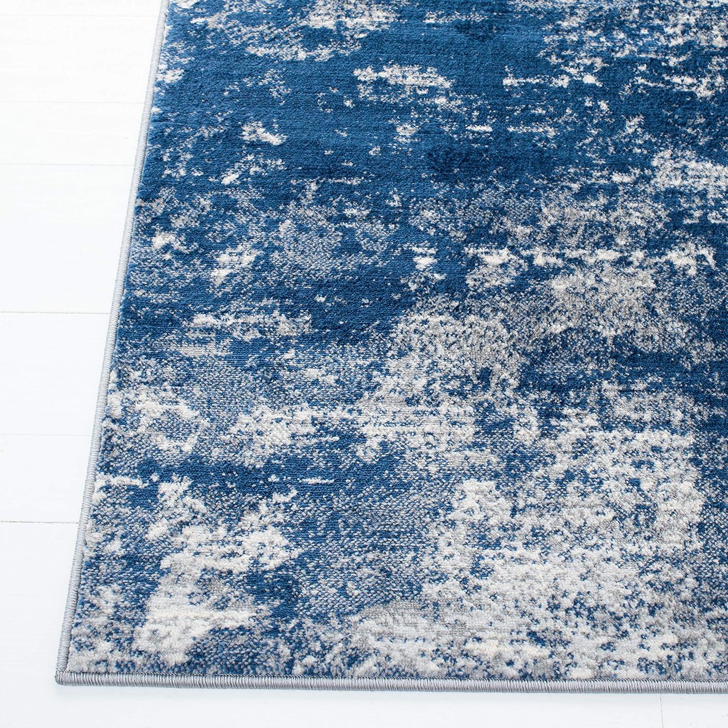 Brentwood BNT822 Power Loomed Area Rug - Grey/Navy - 8'x10' - Safavieh.