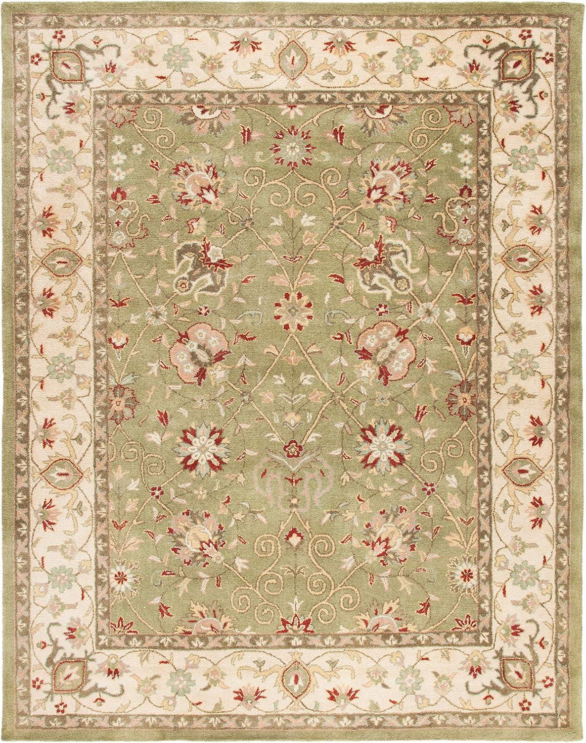 SAFAVIEH Antiquity Lilibeth Traditional Floral Wool Area Rug, Sage, 4' x 6'