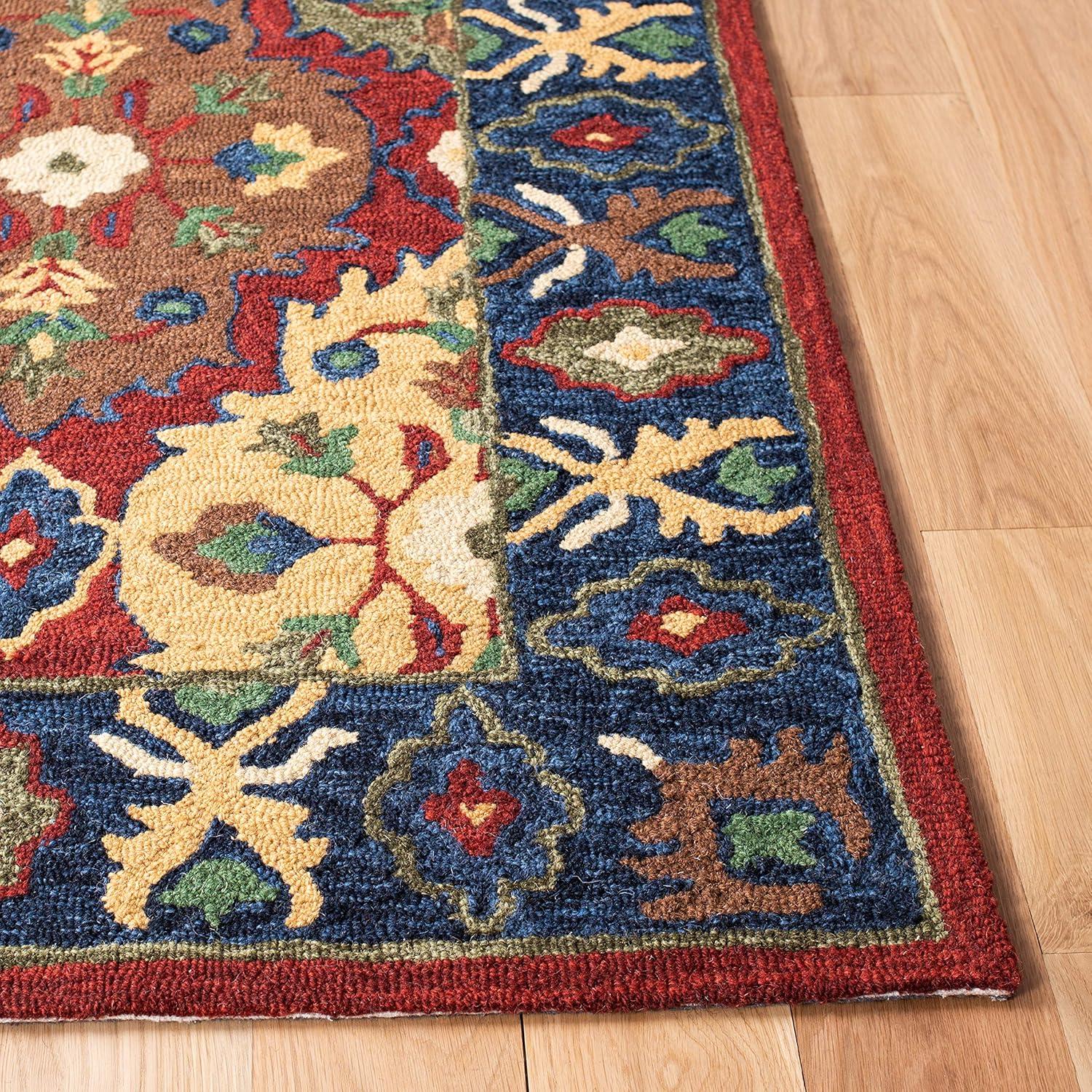Heritage HG354 Hand Tufted Area Rug - Red/Blue - 6'x9' - Safavieh.