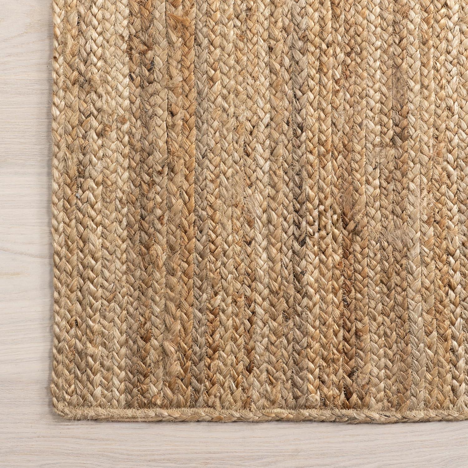 nuLOOM Rigo Hand Woven Jute Natural 3' x 5' Farmhouse Area Rug