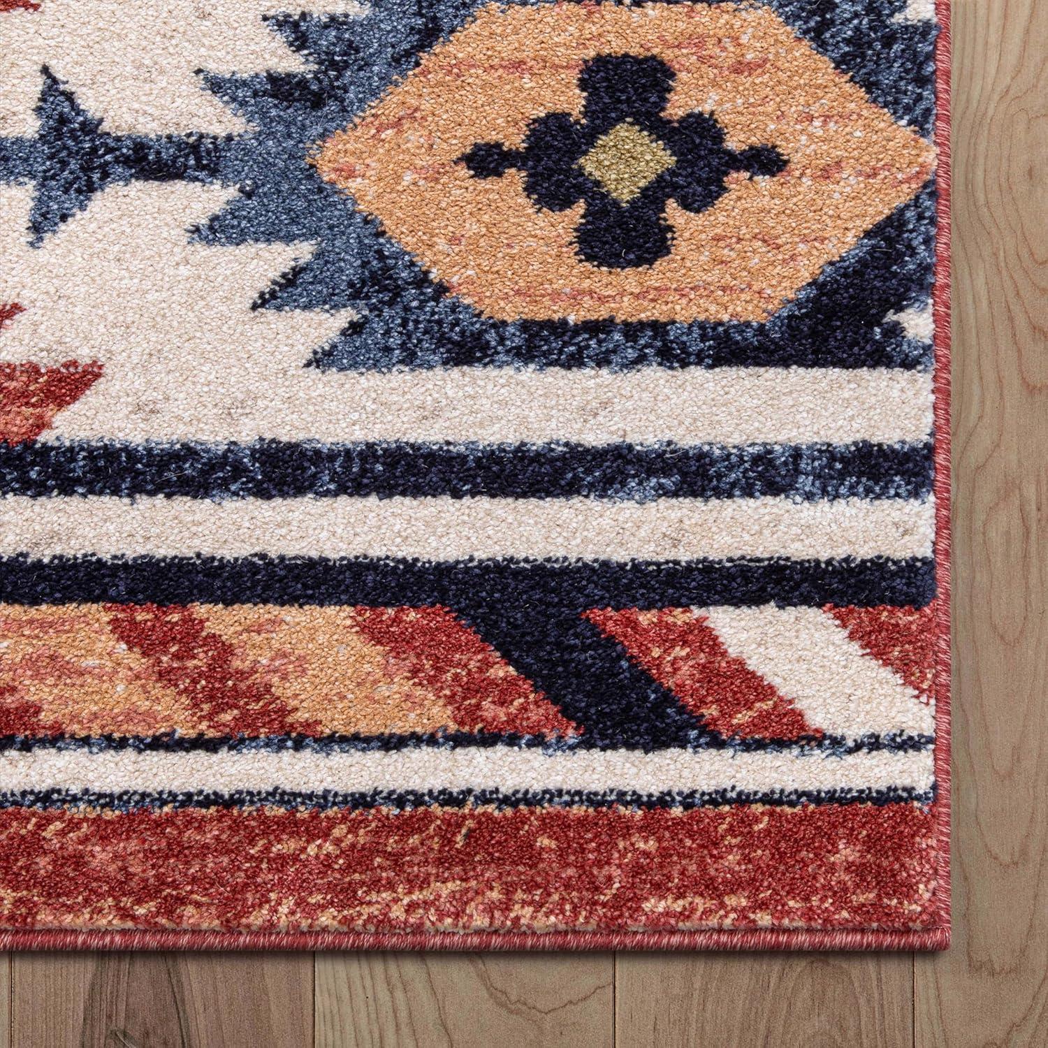 Well Woven Jamyn Lea Crimson Traditional Southwestern Tribal Red/Blue Rug