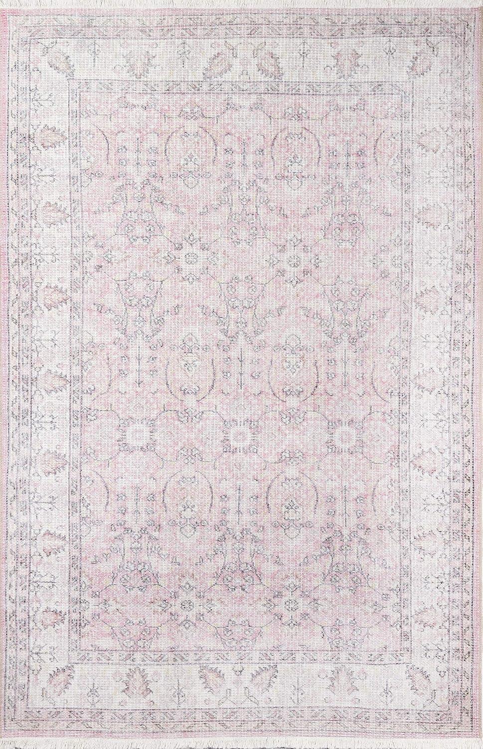 2'x3' Helena Accent Rug Light Pink - Momeni: Bohemian Ikat Design, Low Pile, Indoor Rectangle Rug, Polyester & Cotton