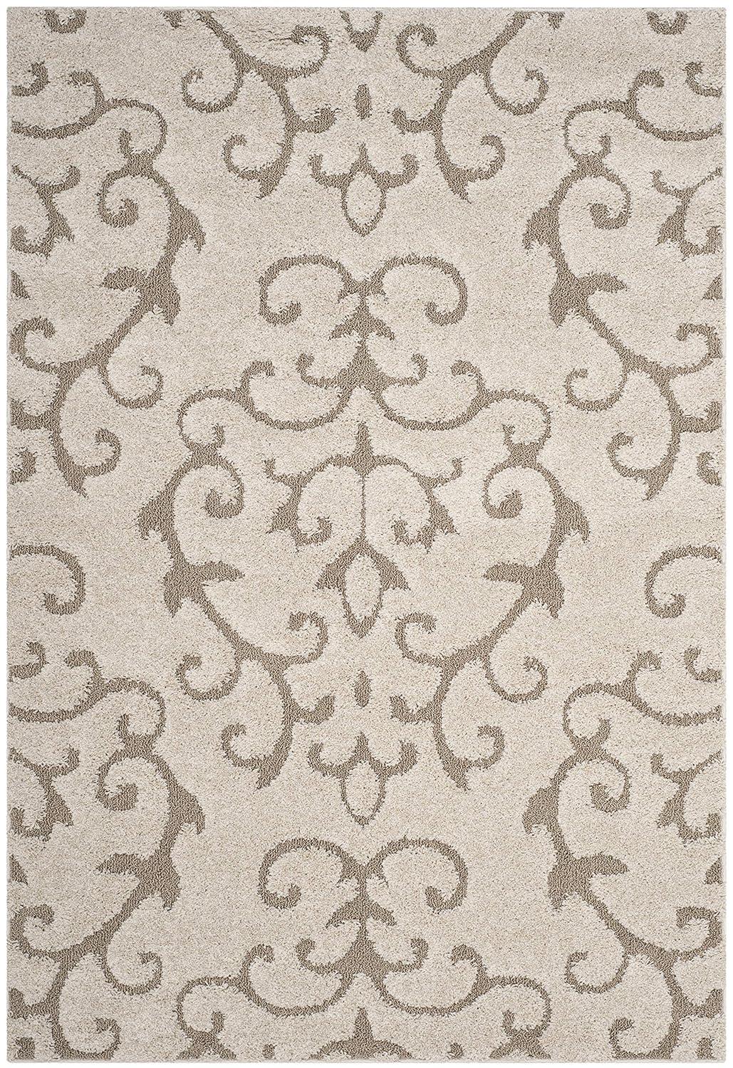 Florida Shag SG470 Power Loomed Indoor Area Rug - Cream/Beige - 9'x12' - Safavieh