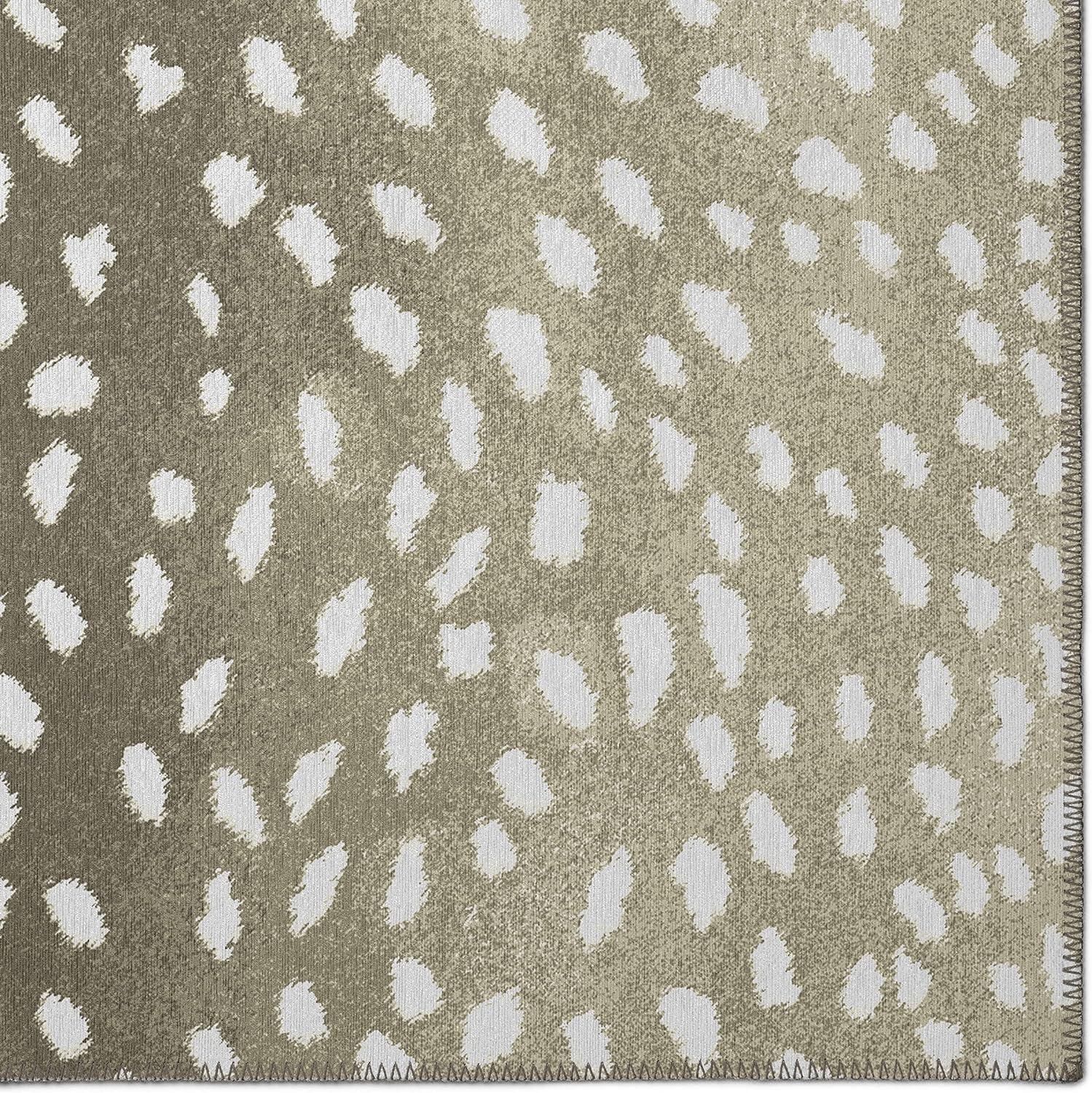 Safari Beige Gazelle Animal Print 2’3" x 7’6" Non-Skid Runner Rug