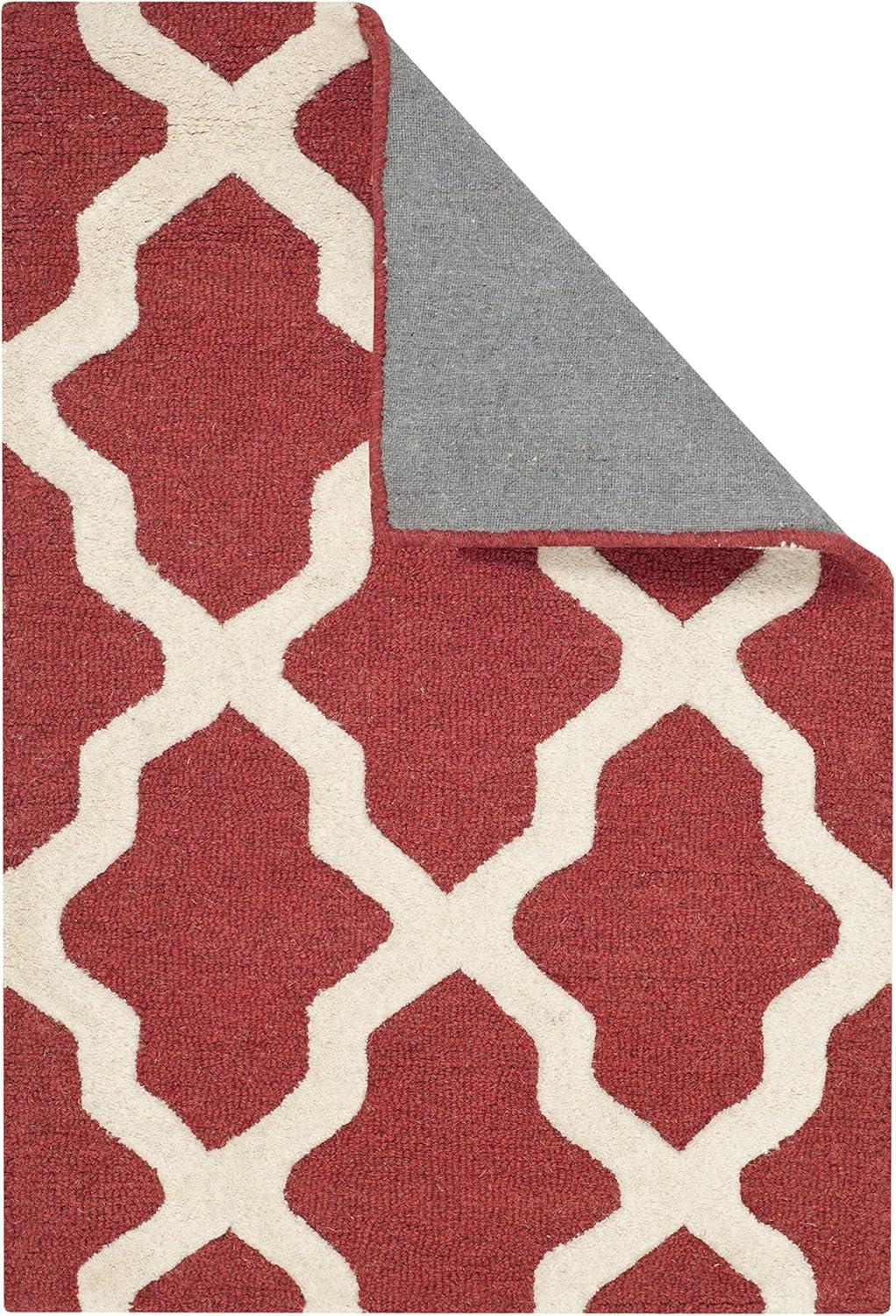 SAFAVIEH Cambridge Liam Geometric Wool Runner Rug, Rust/Ivory, 2'6" x 12'