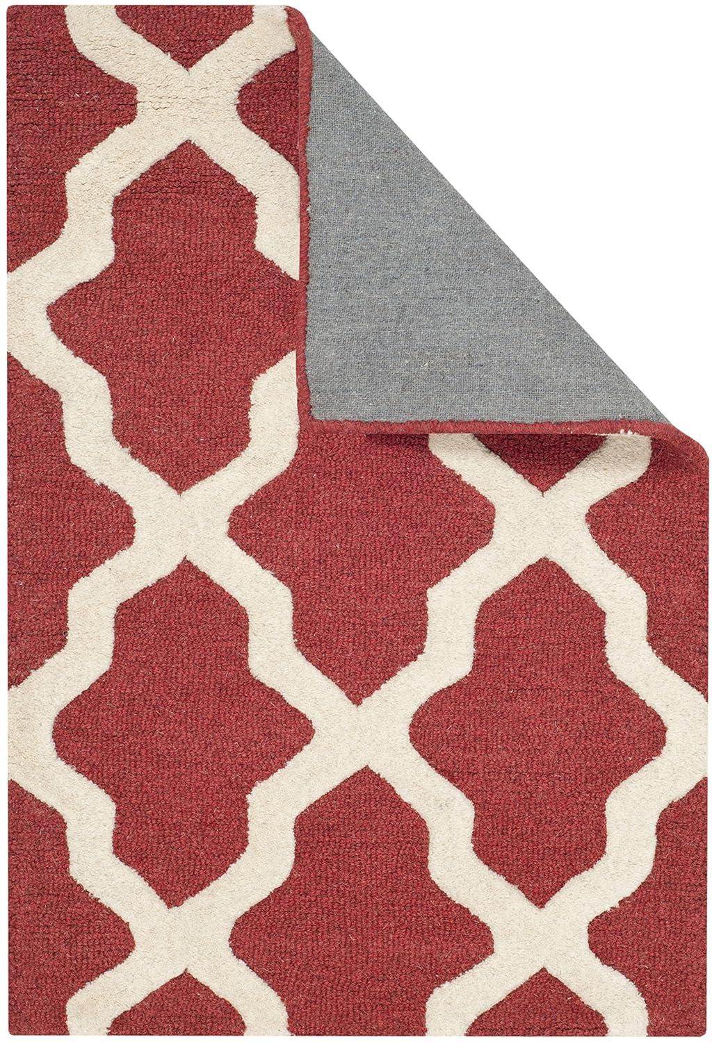 SAFAVIEH Cambridge Liam Geometric Wool Runner Rug, Rust/Ivory, 2'6" x 12'