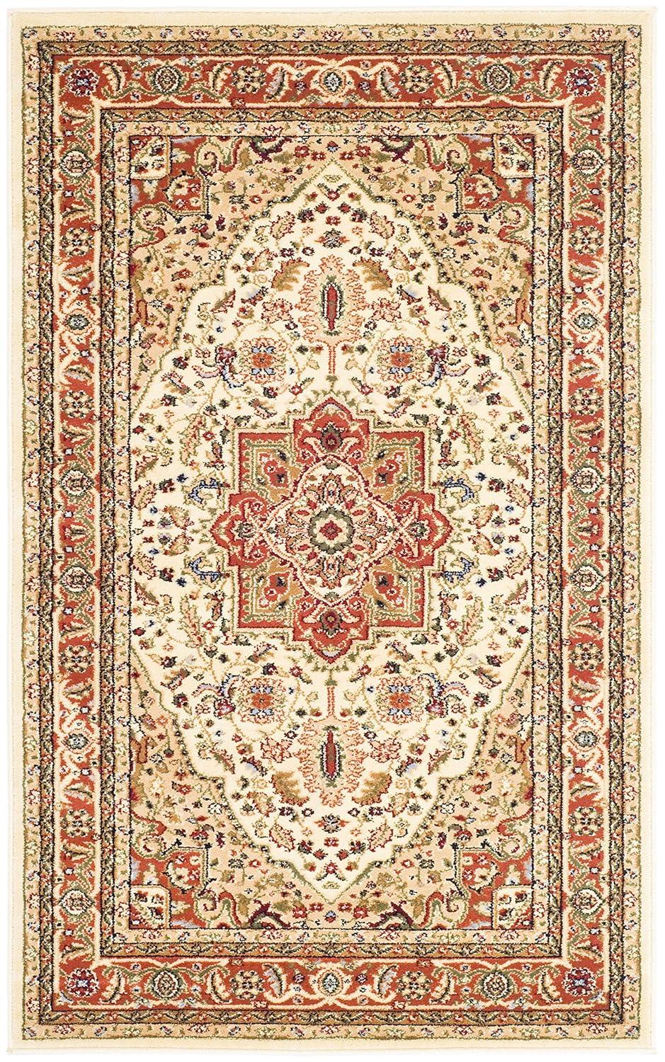 Lyndhurst Heriz LNH330 Power Loomed Accent Rug - Ivory/Rust - 3'3"x5'3" - Safavieh