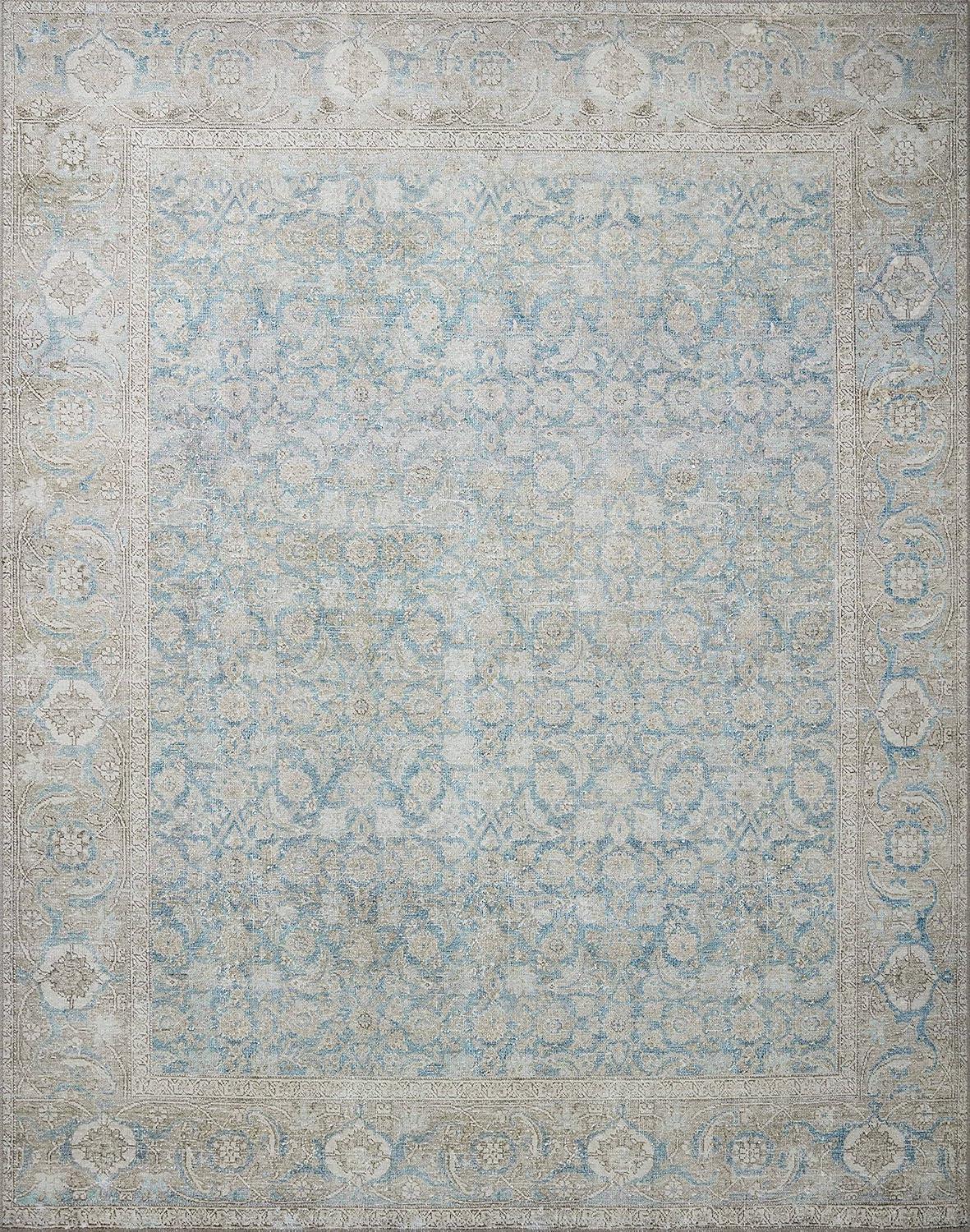 Wynter Ocean and Silver Vintage-Inspired Area Rug 5' x 7'-6"