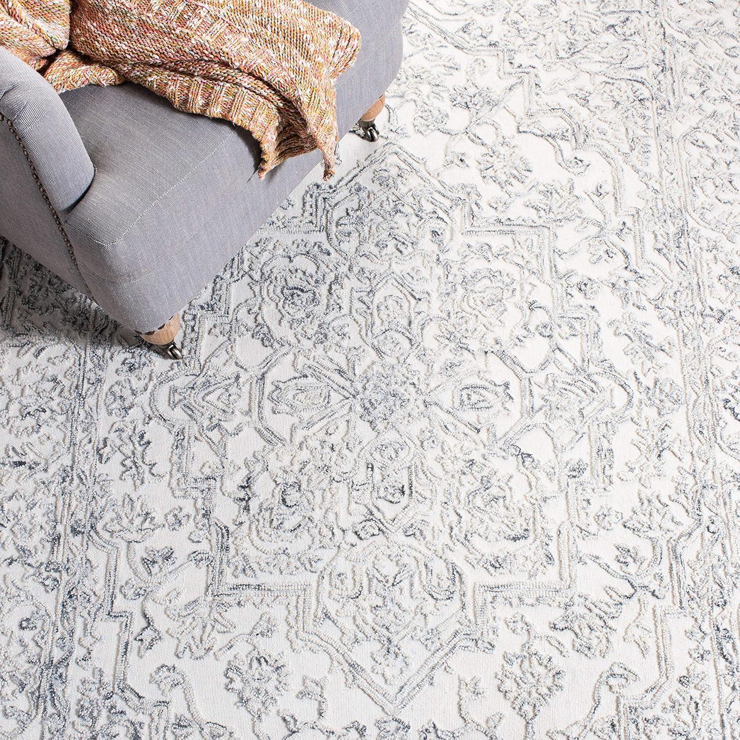 Trace TRC302 Hand Tufted Area Rug - Ivory/Blue - 5'x8' - Safavieh.