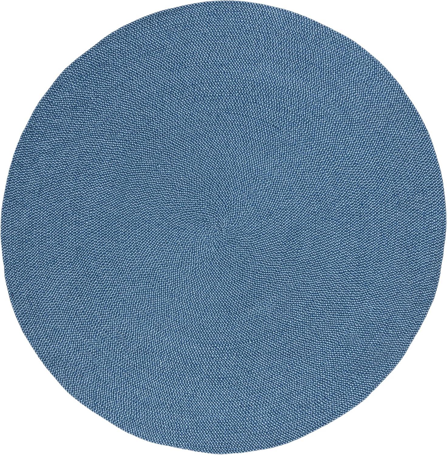 Braided BRD403 Hand Woven Area Rug - Navy - 5' round - Safavieh.