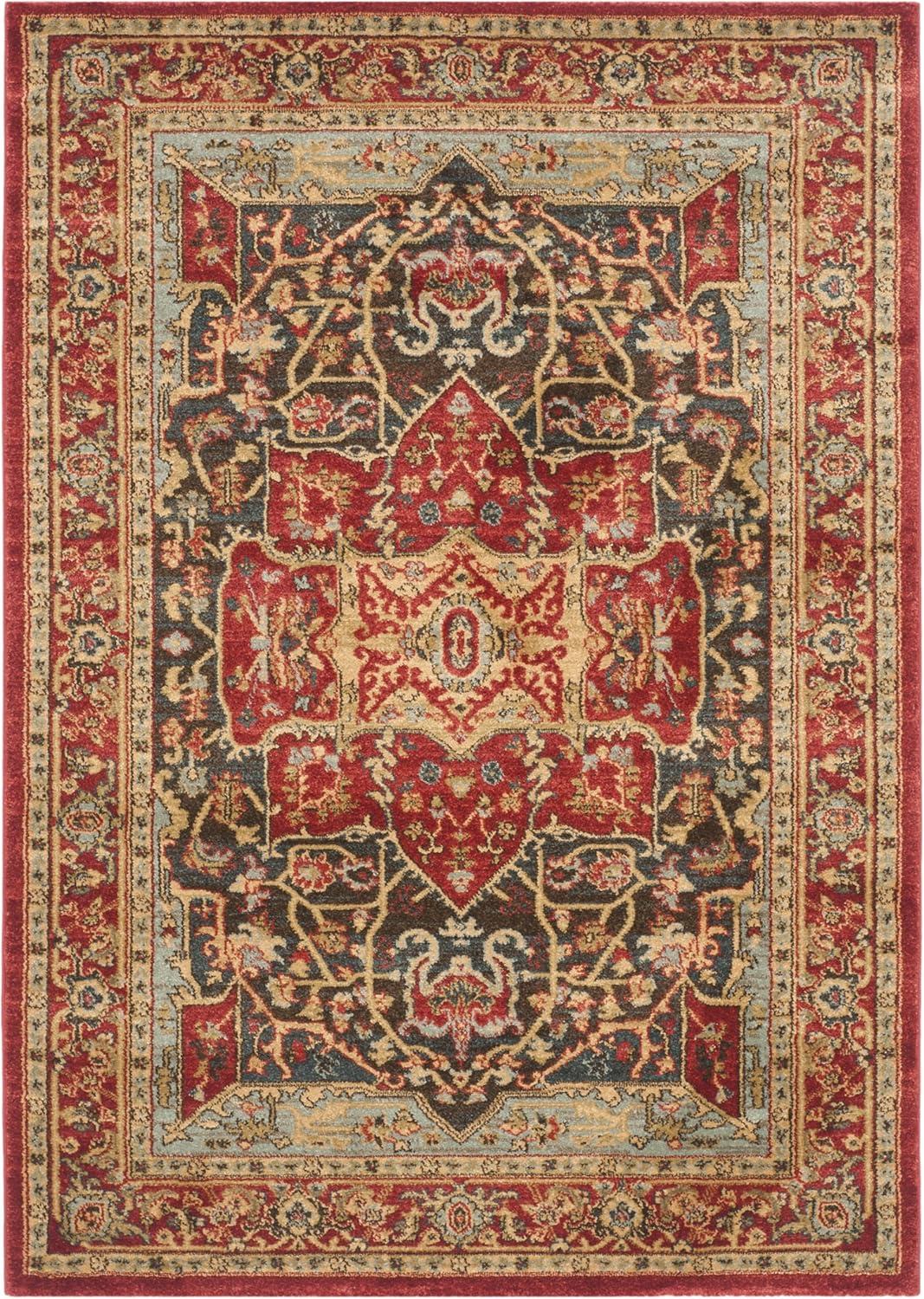 Mahal MAH625 Power Loomed Indoor Area Rug - Red/Red - 4'x5'7" - Safavieh.