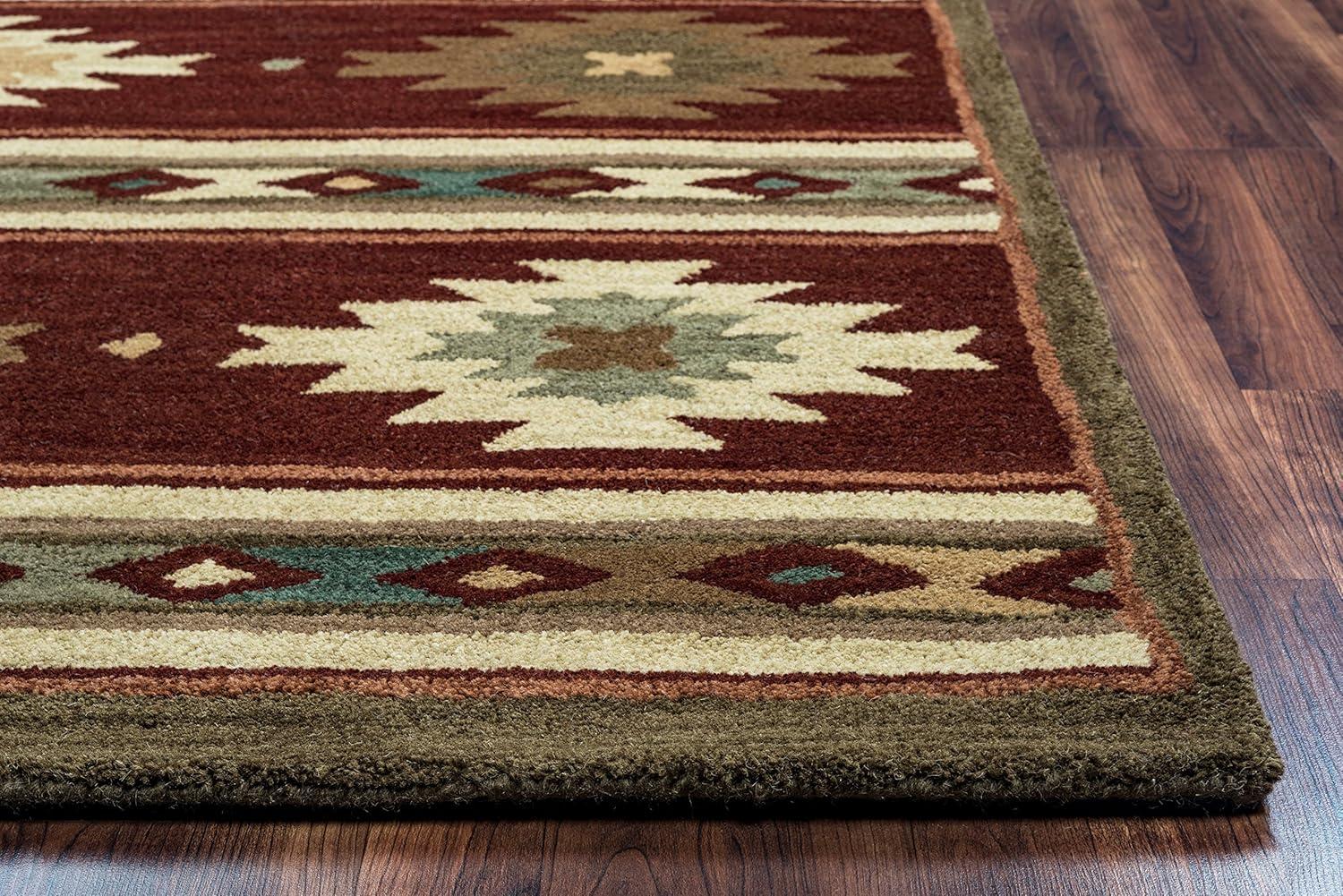 Rizzy Rugs Southwest Area Rug SU2012 Burgundy Banded Lines 5' x 8' Rectangle