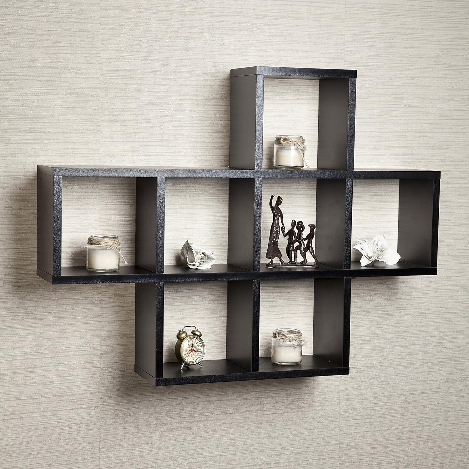 Danya B Cubby Laminated Veneer Shelving Unit Black