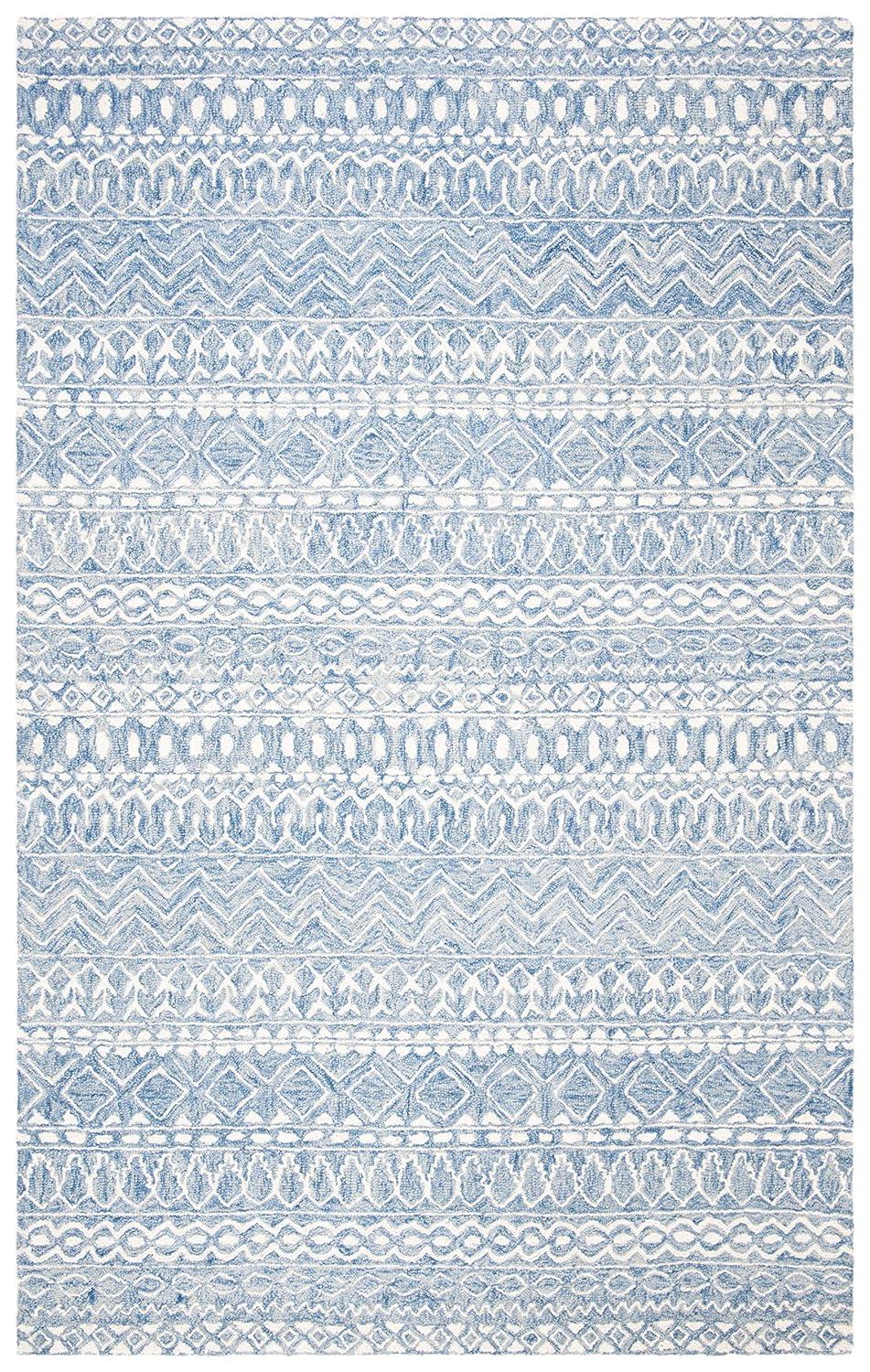 Micro-Loop MLP502 Hand Tufted Indoor Area Rug - Blue/Ivory - 4'x6' - Safavieh