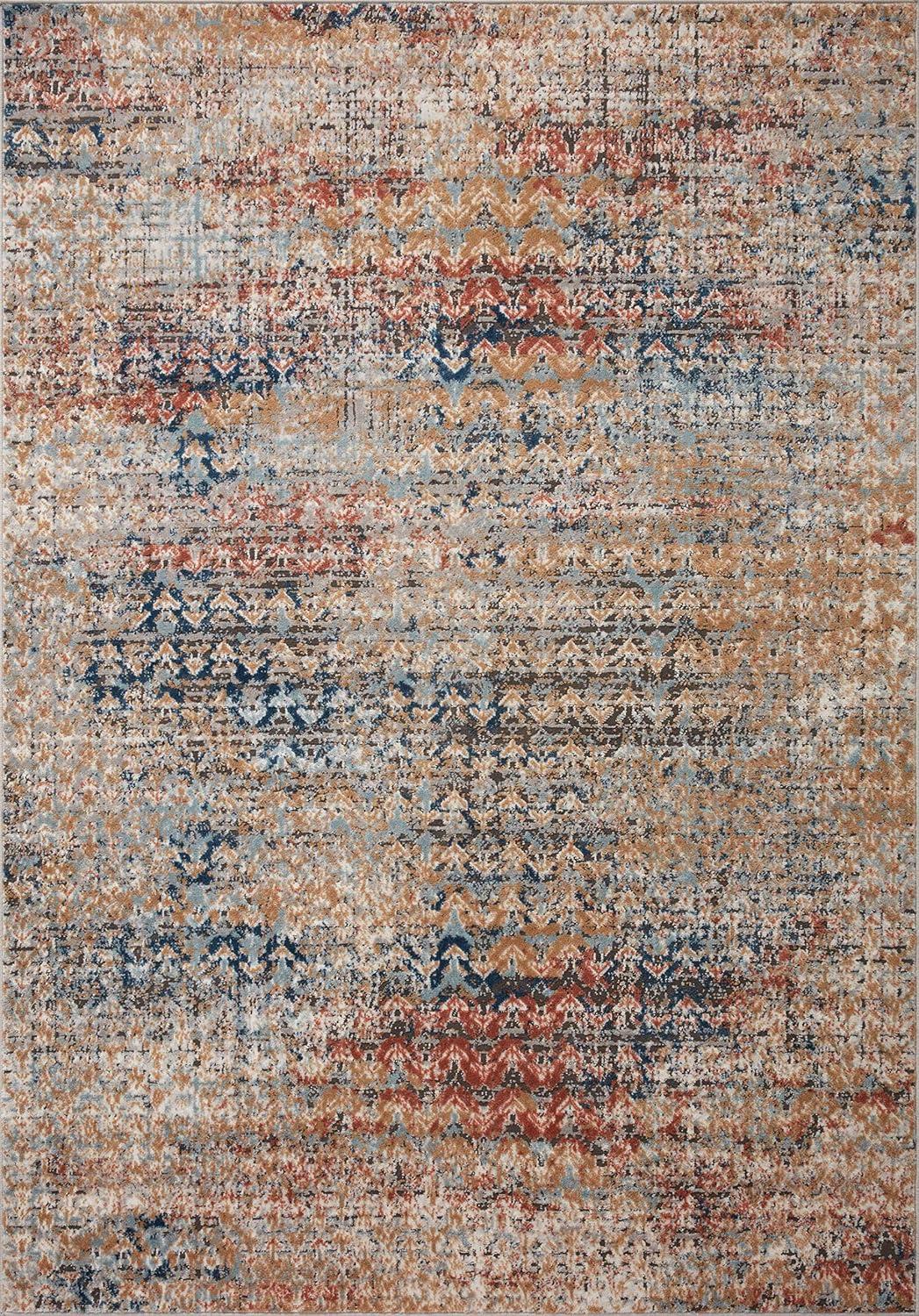 Loloi II Bianca Collection BIA-09 Ocean / Spice, Abstract Area Rug 5'-3" x 7'-6"