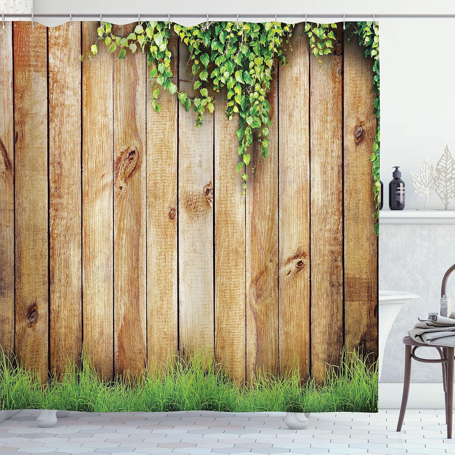 Rustic Home Shower Curtain with Hooks Included